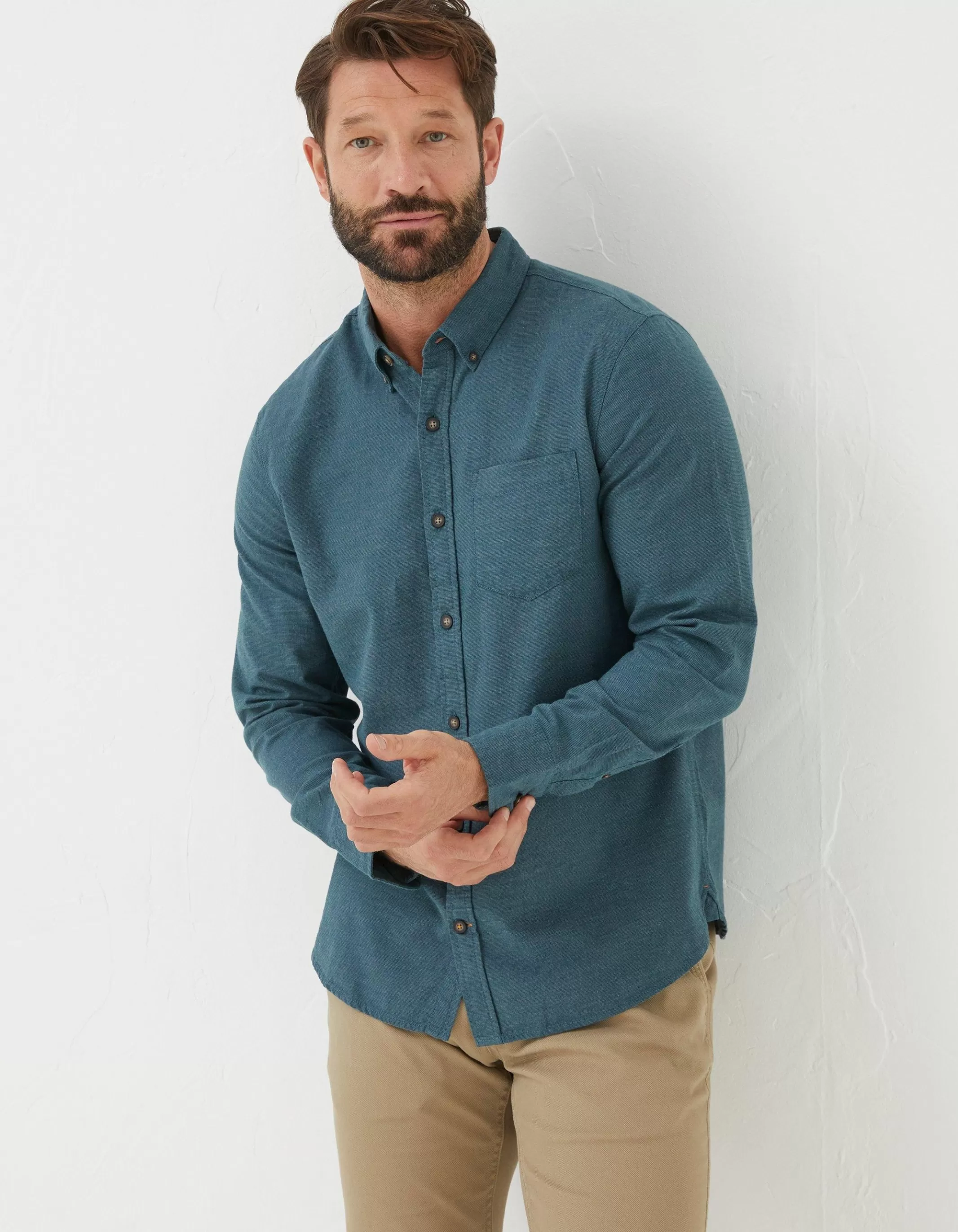 Outlet FatFace Tadlow Shirt Dark Teal