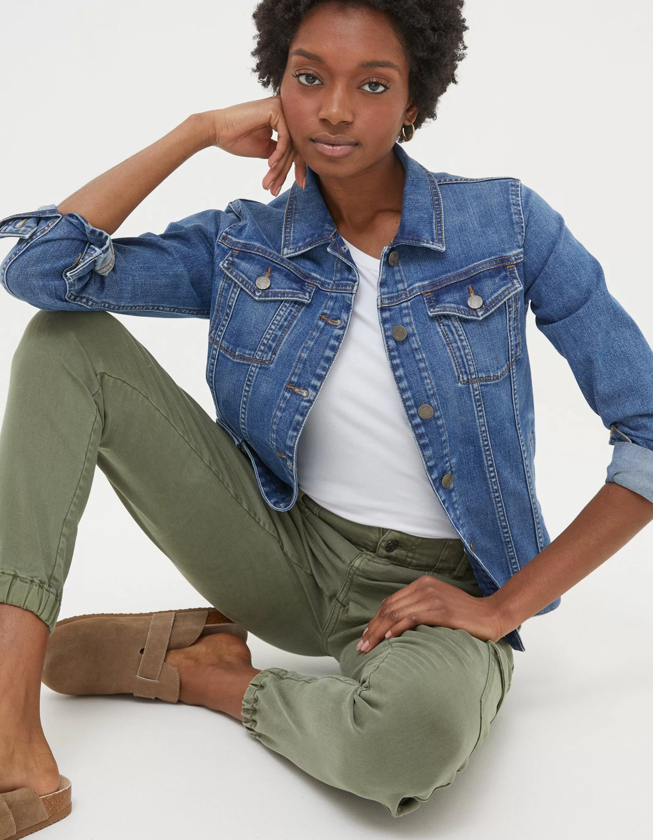 Outlet FatFace Tasha Denim Jacket Vintage Blue