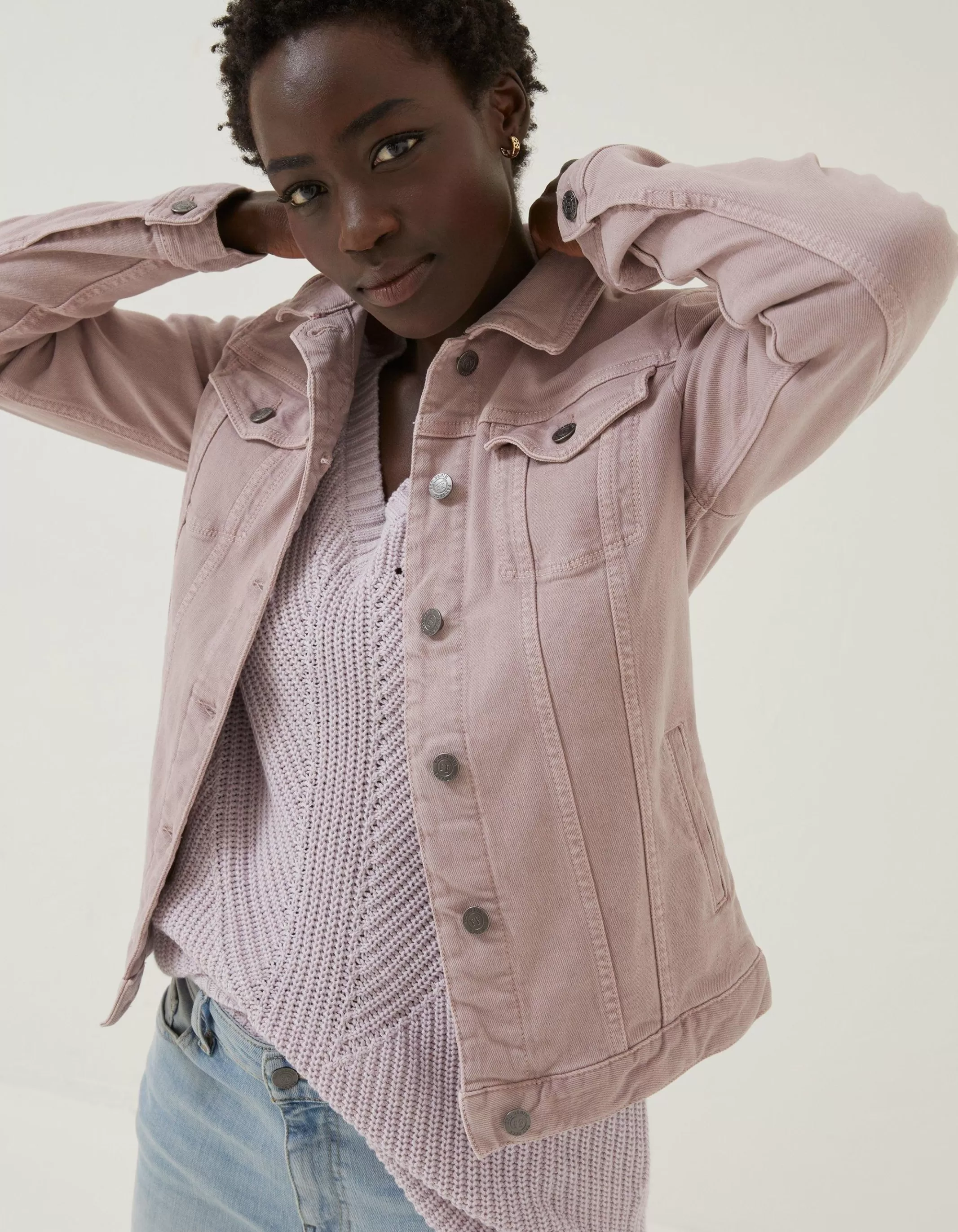 Store FatFace Tasha Denim Jacket Lavender