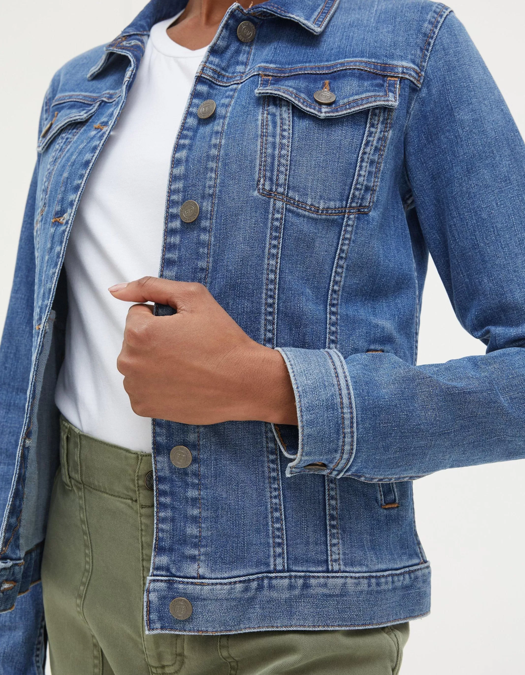 Outlet FatFace Tasha Denim Jacket Vintage Blue