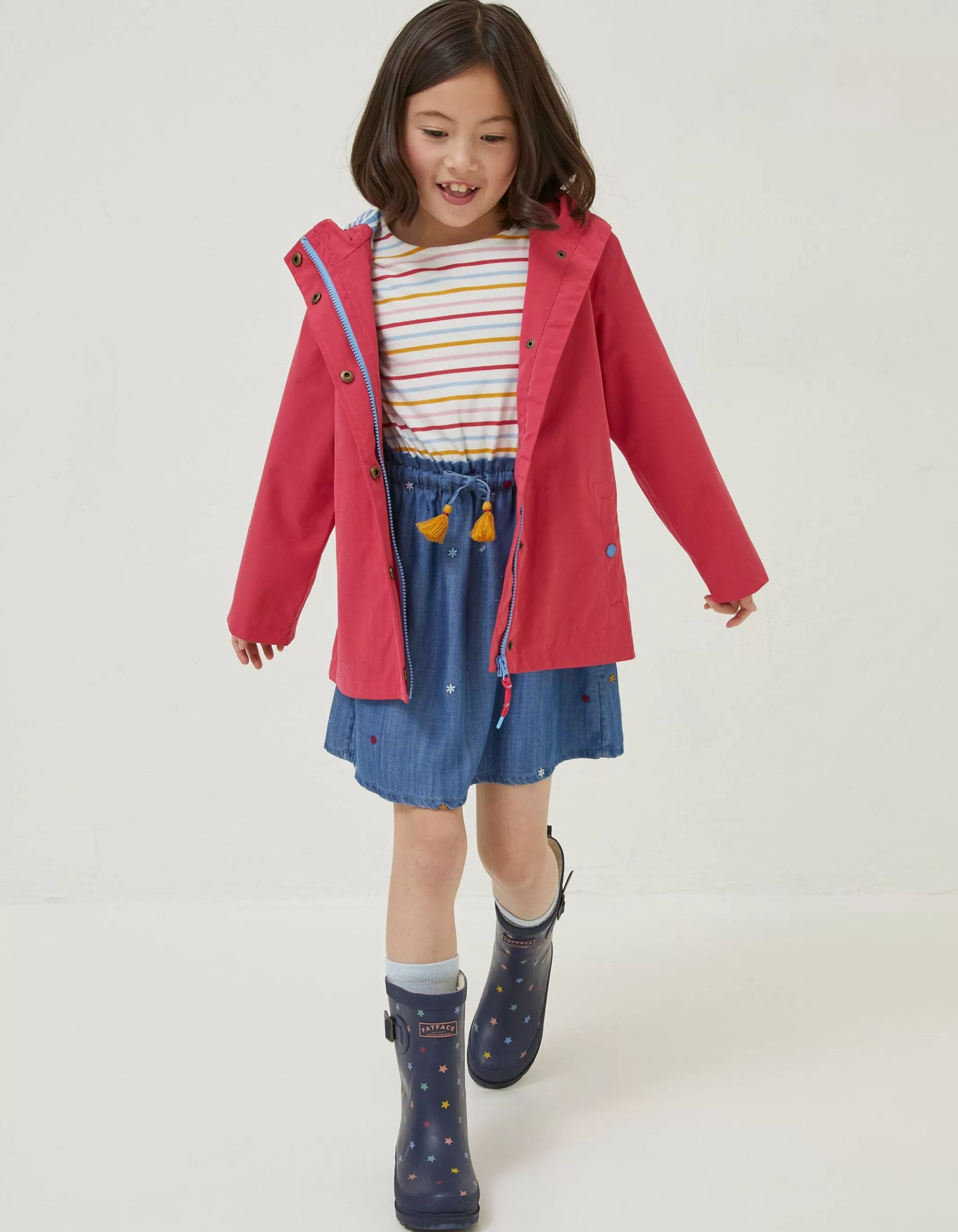 Best FatFace Tate Waterproof Coat Dark Pink