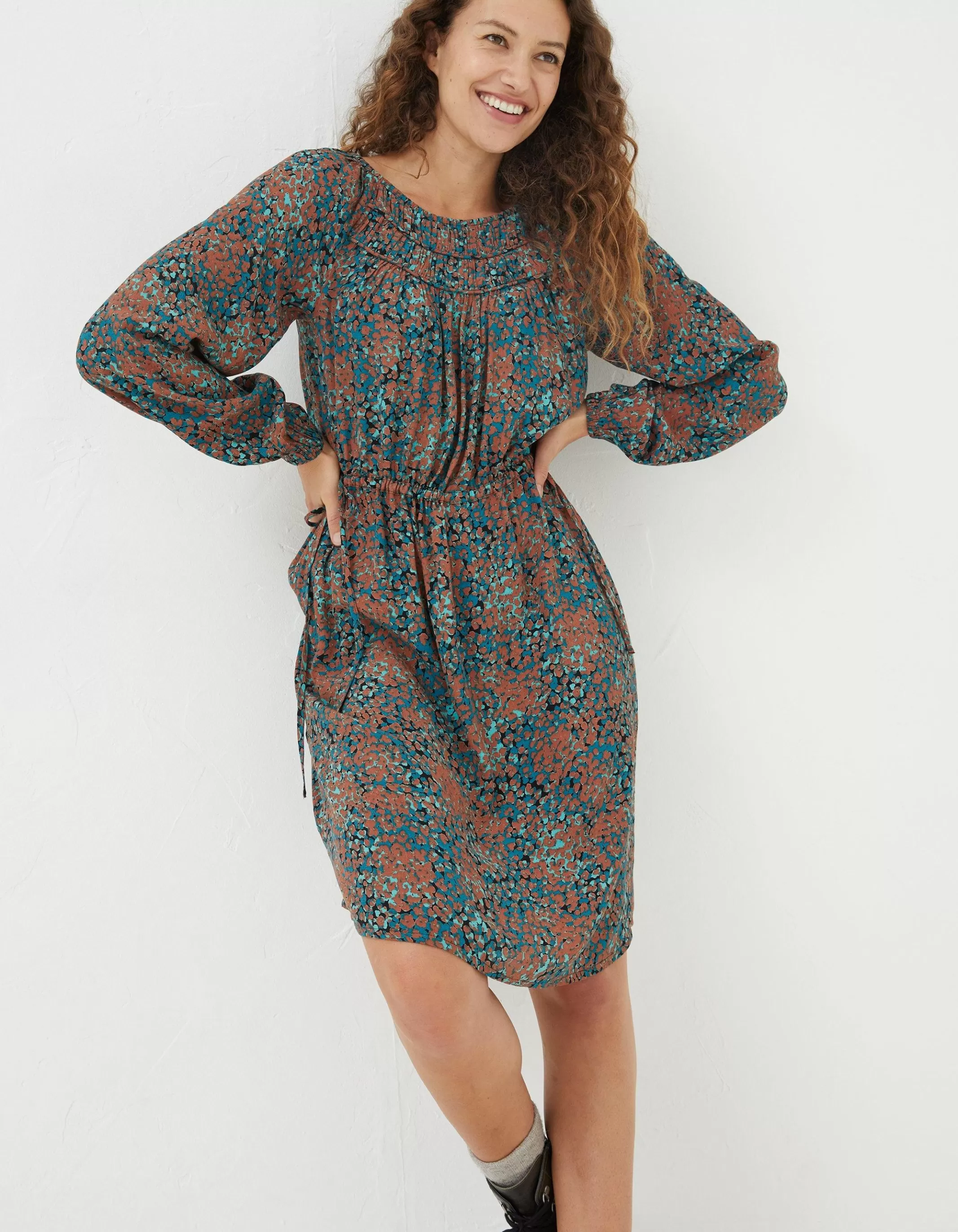 Store FatFace Taylor Textured Spot Dress Multi