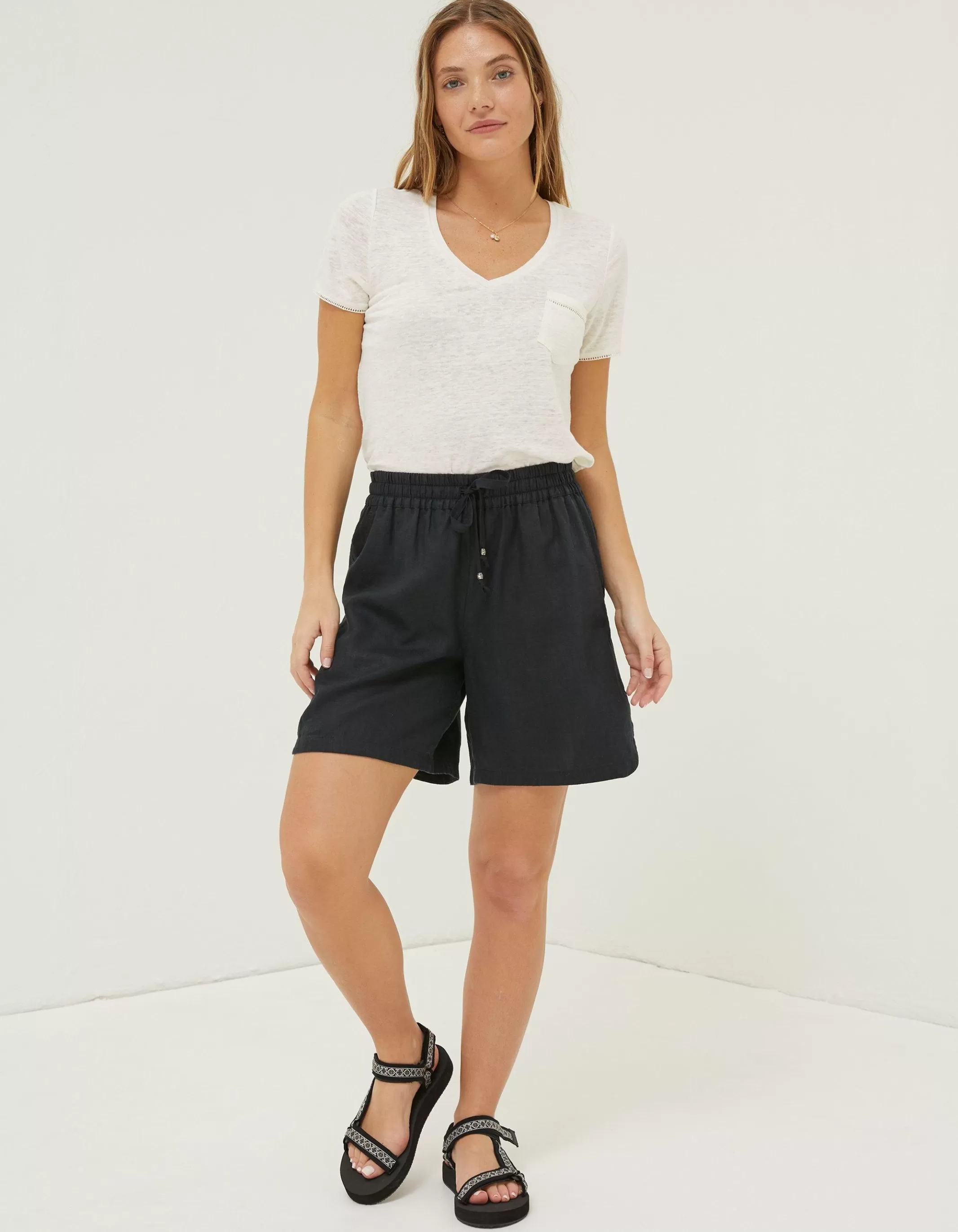 Shop FatFace Tenby Linen Short Black
