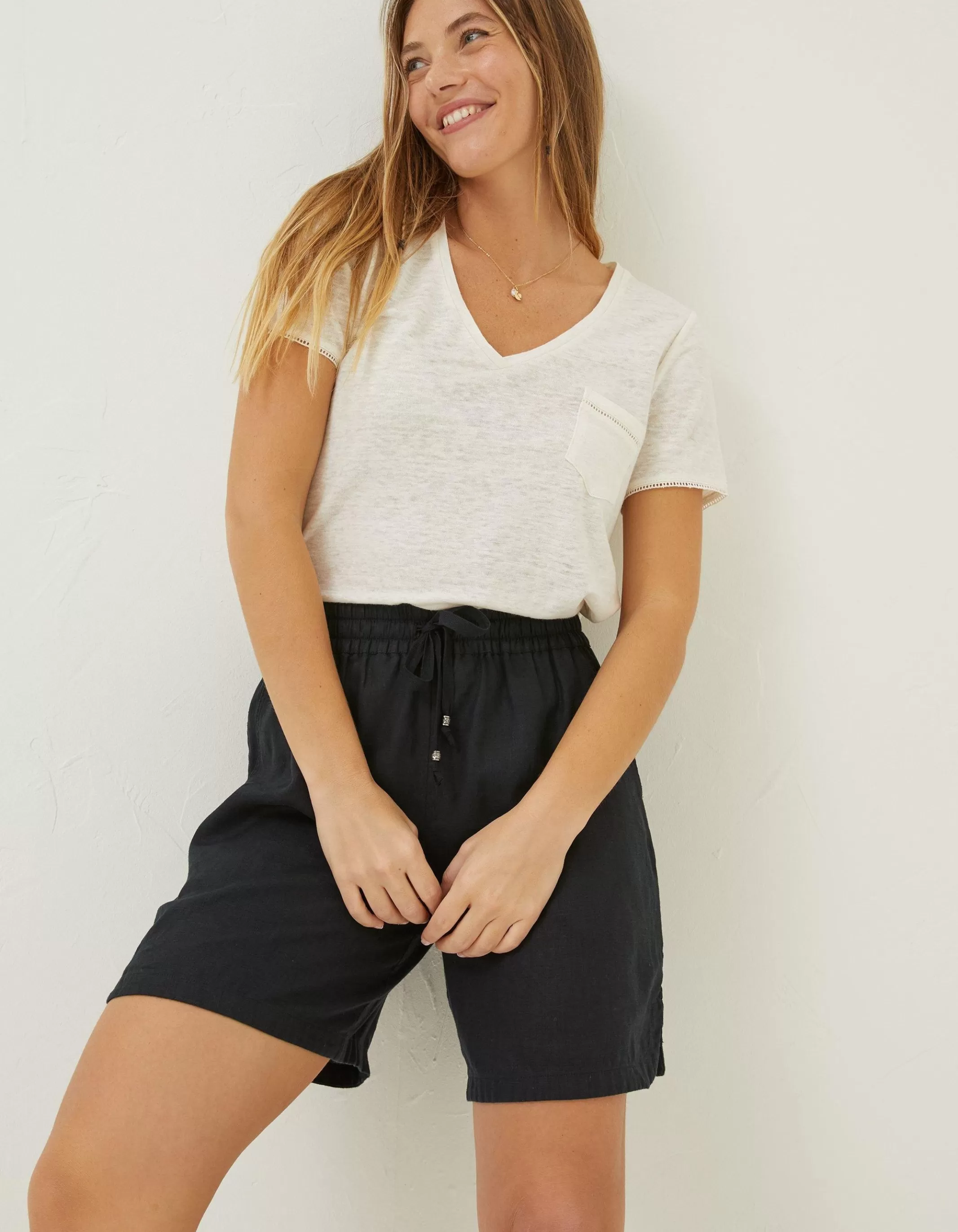 Shop FatFace Tenby Linen Short Black