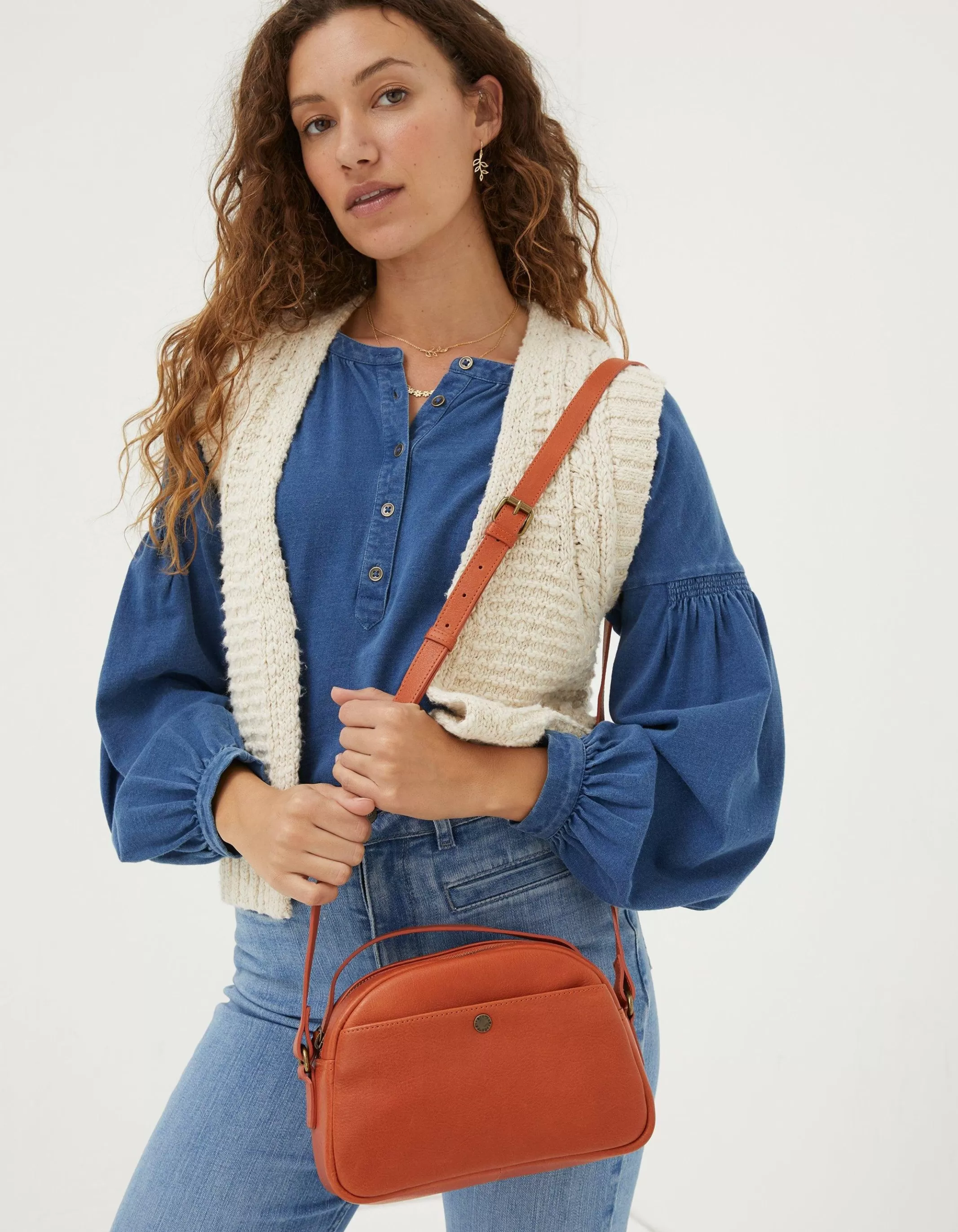 Sale FatFace The Callie Crossbody Bag Orange