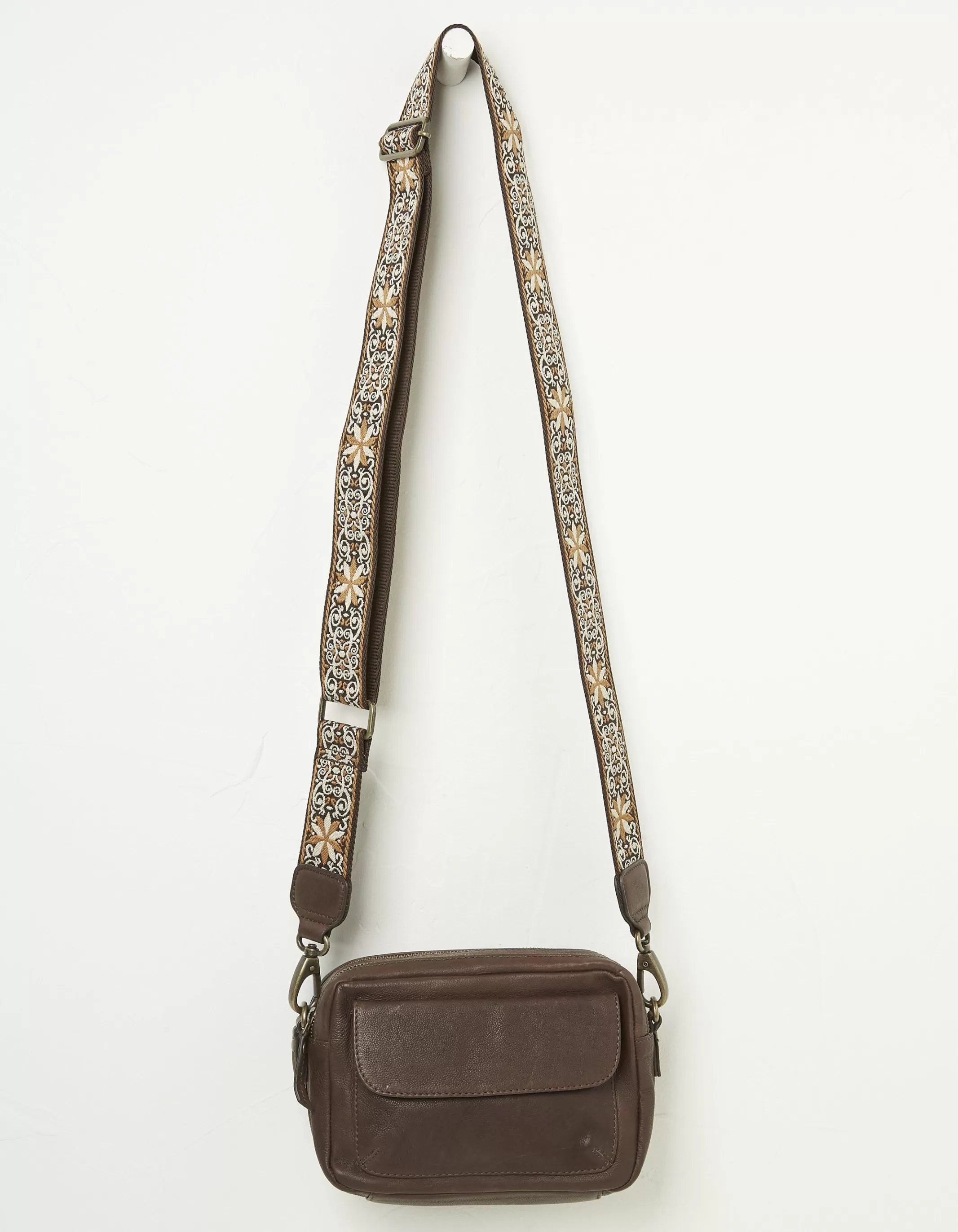 Shop FatFace The Oslo Camera Bag Ornate Strap Chocolate Brown