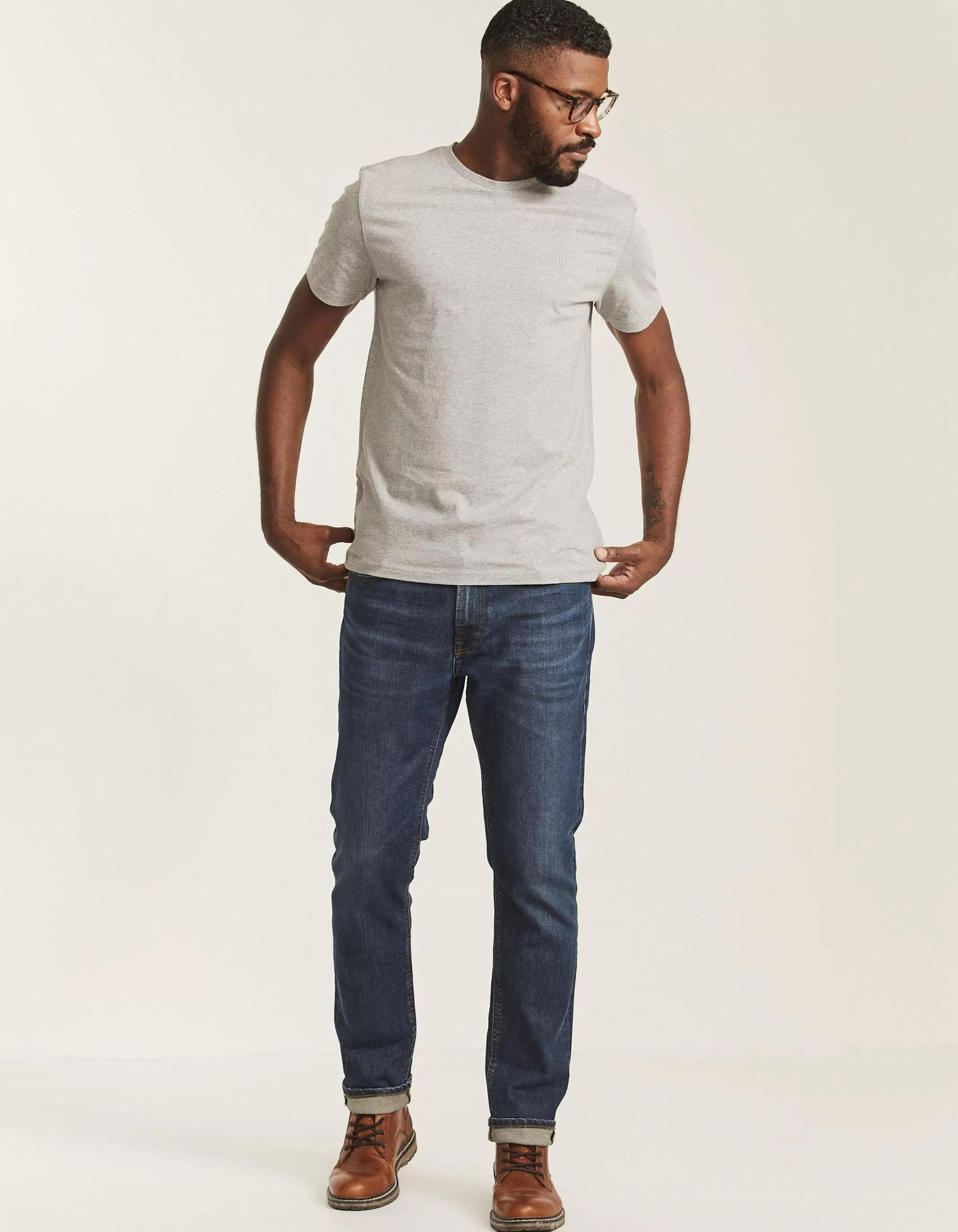 Fashion FatFace Three Pack Crew Neck T-Shirts Charcoal Grey