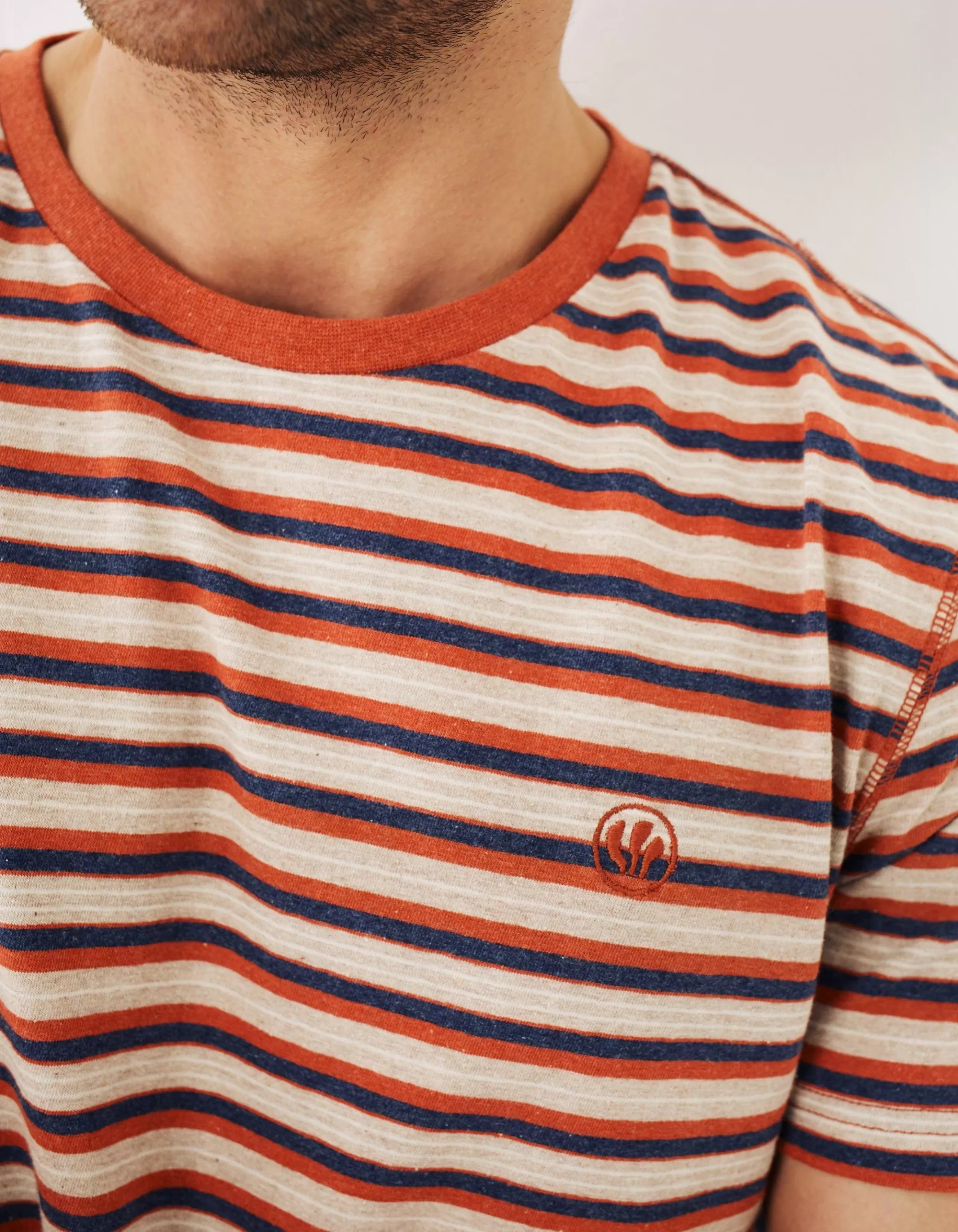 Best FatFace Three Pack Stripe T-Shirts Rust Red