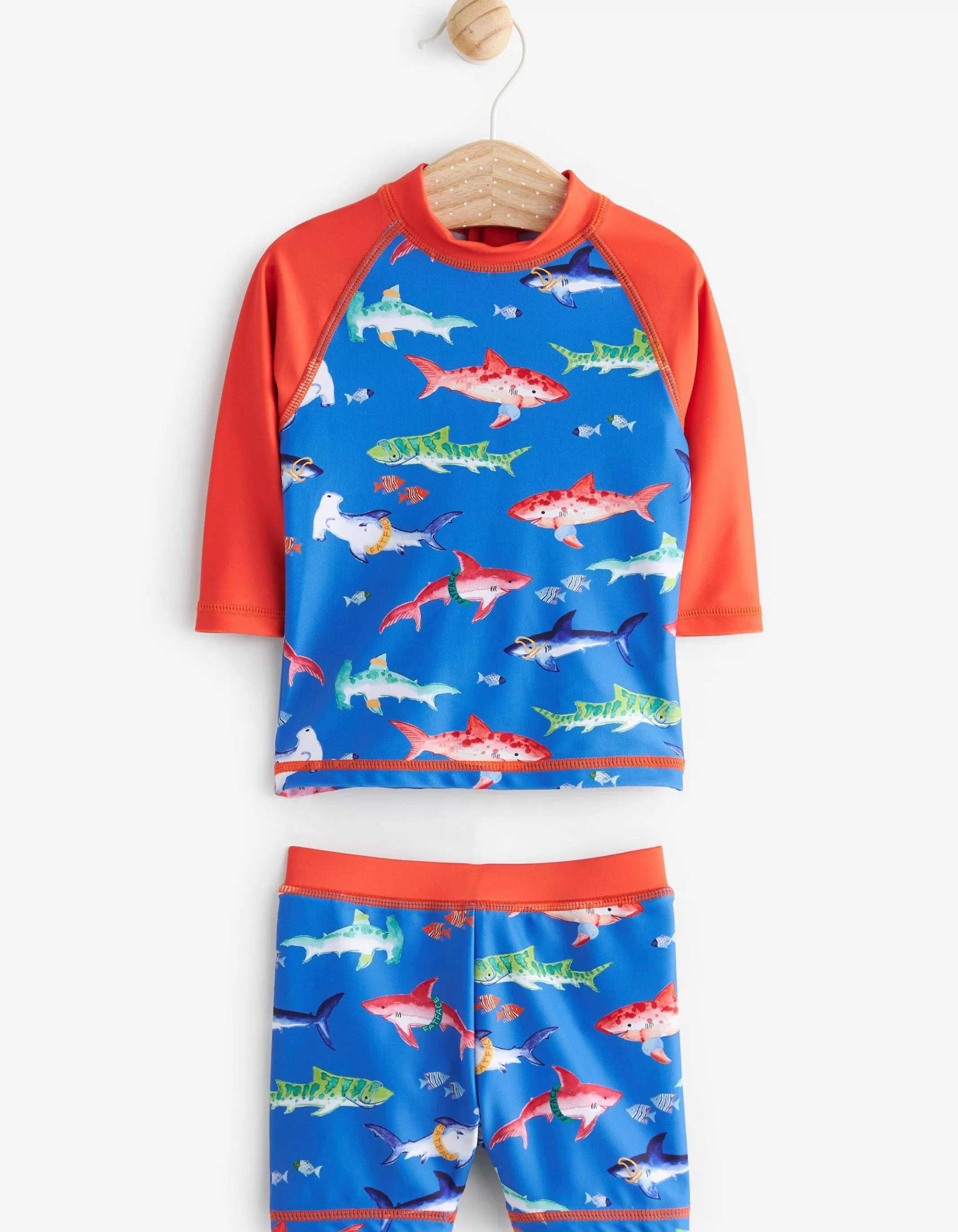 Cheap FatFace Three Piece Shark Swim Set Blue