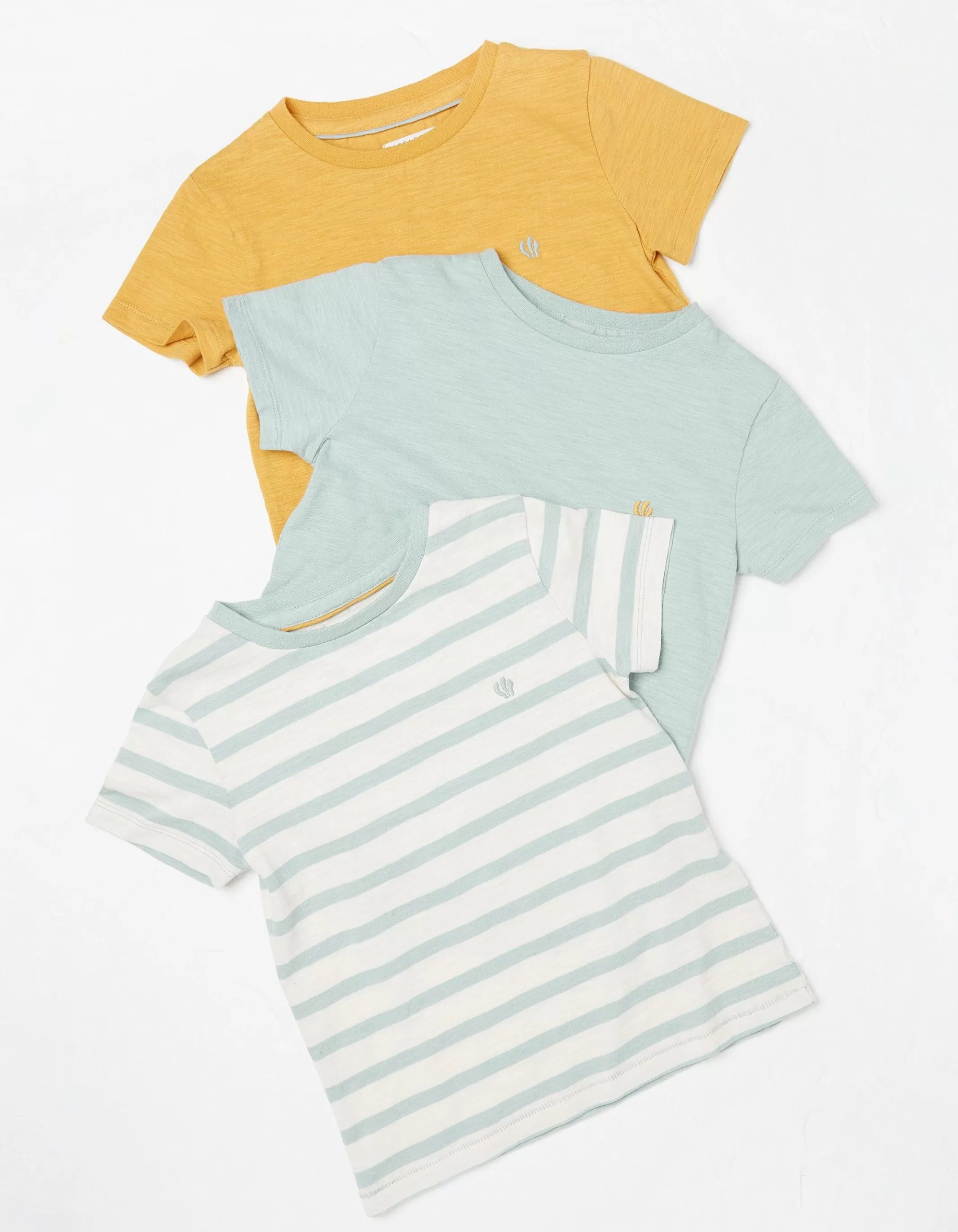 Fashion FatFace Three-Pack Short Sleeve T-Shirts Golden Yellow