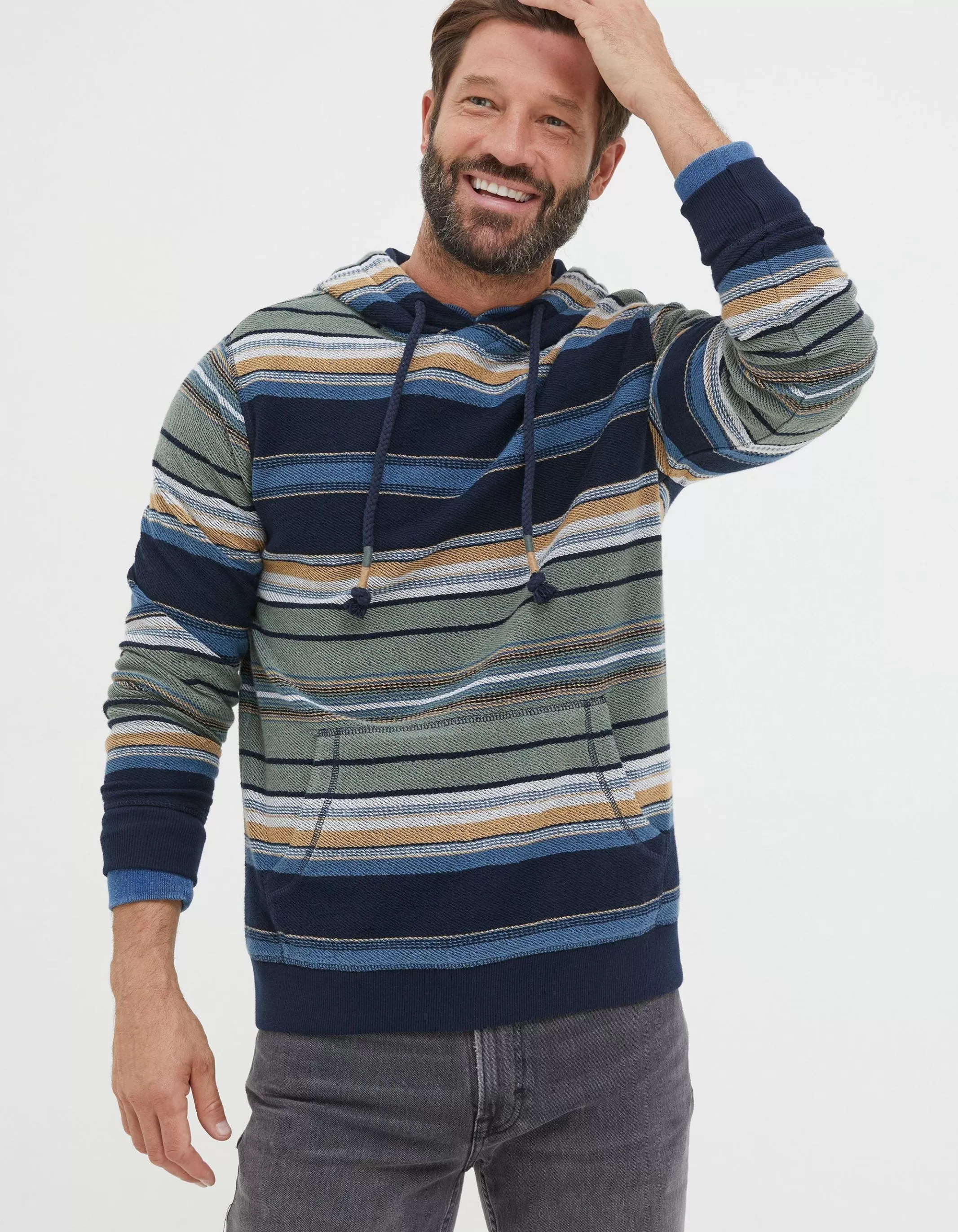 Fashion FatFace Trescowe Overhead Hoodie Blue