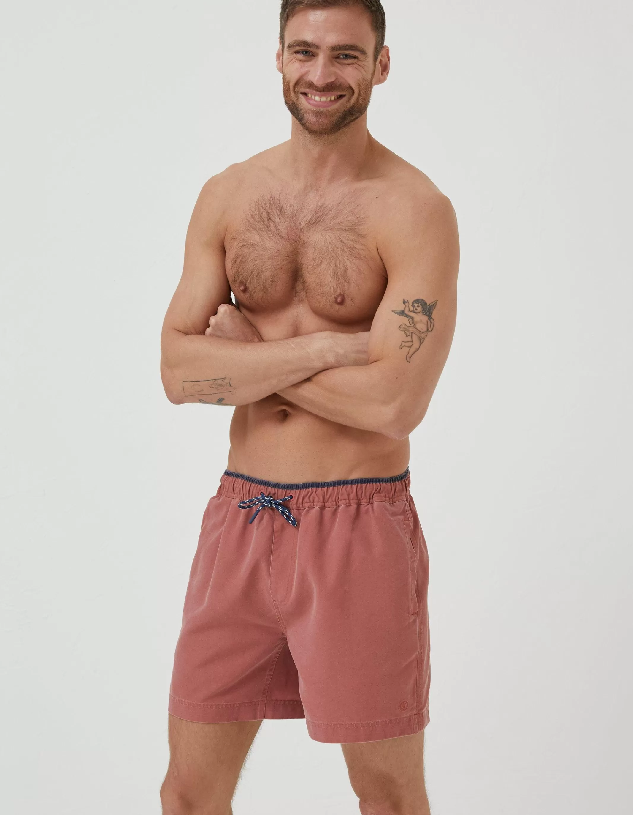 Fashion FatFace Trevose Plain Swim Shorts Terracotta