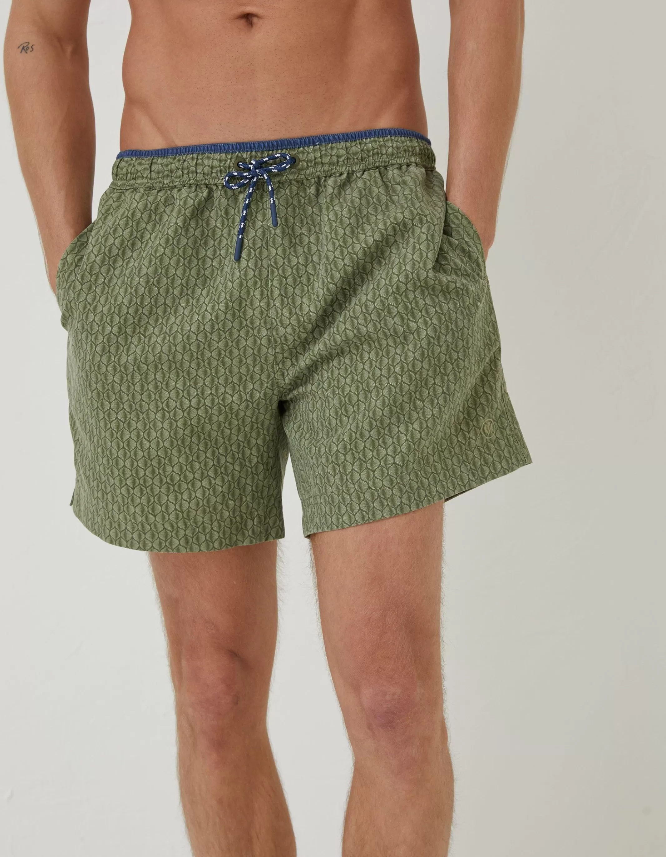 New FatFace Trevose Shell Swim Shorts Khaki Green