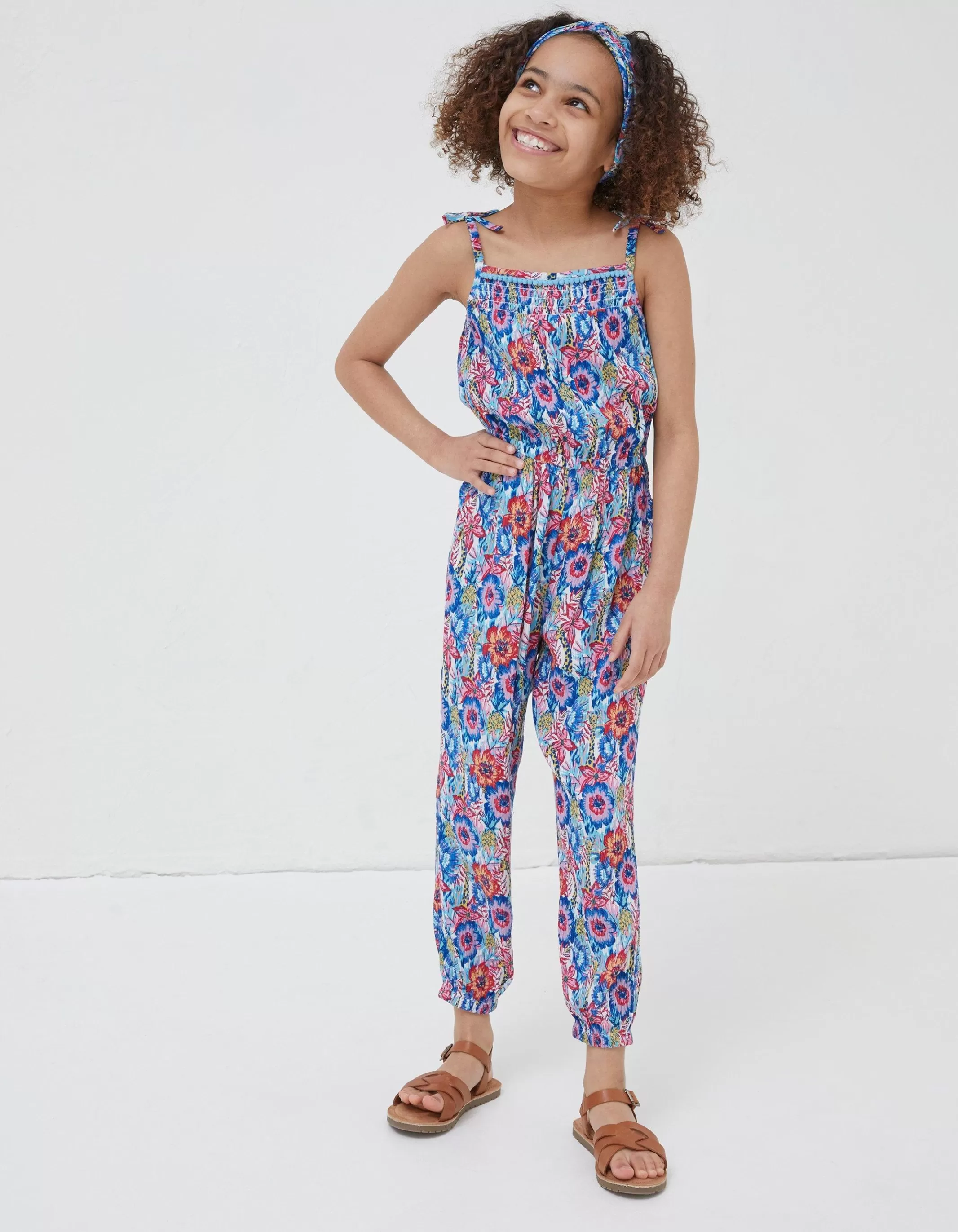 Flash Sale FatFace Tropical Print Jumpsuit Multi Colour