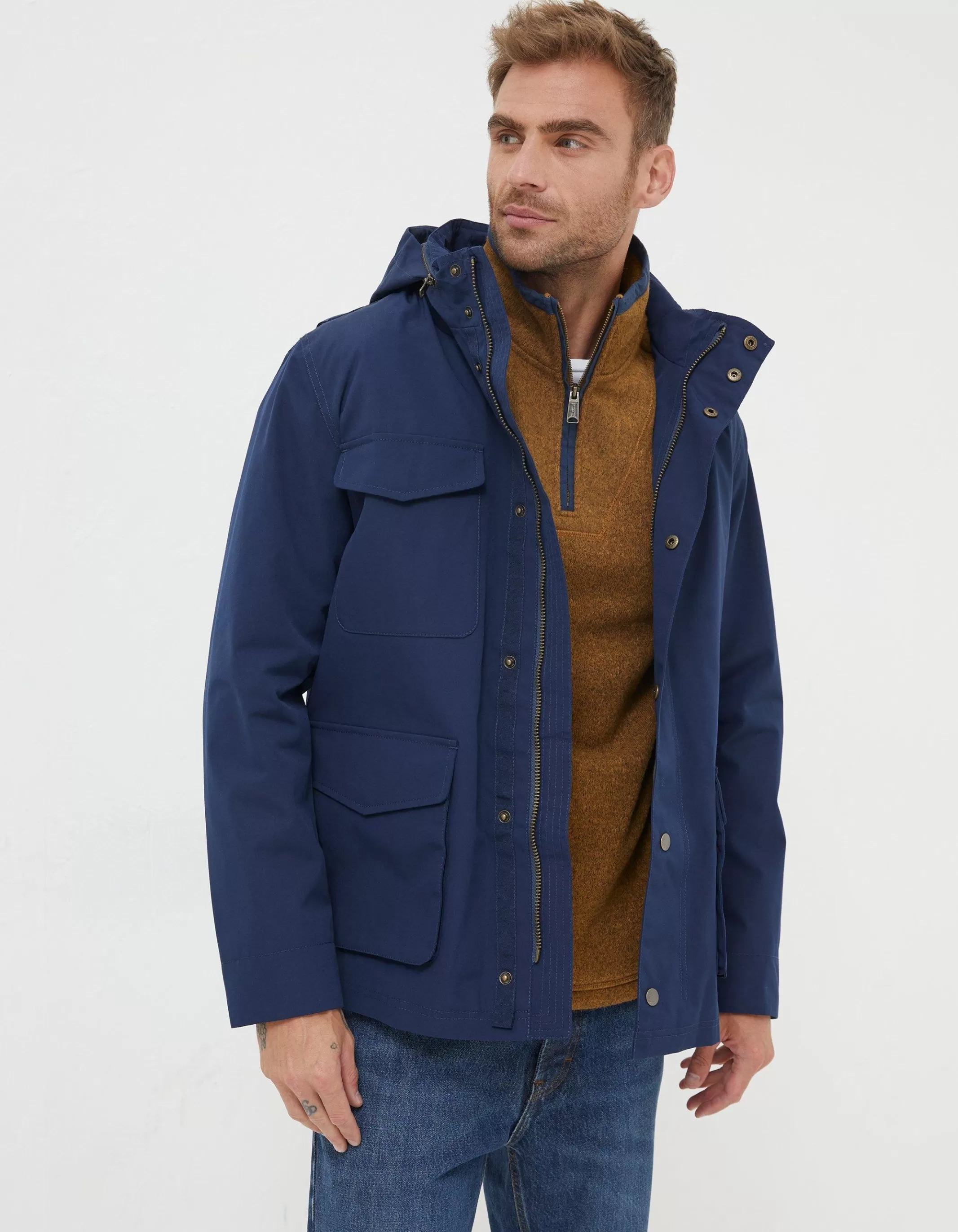 New FatFace Truro Waterproof Jacket Navy