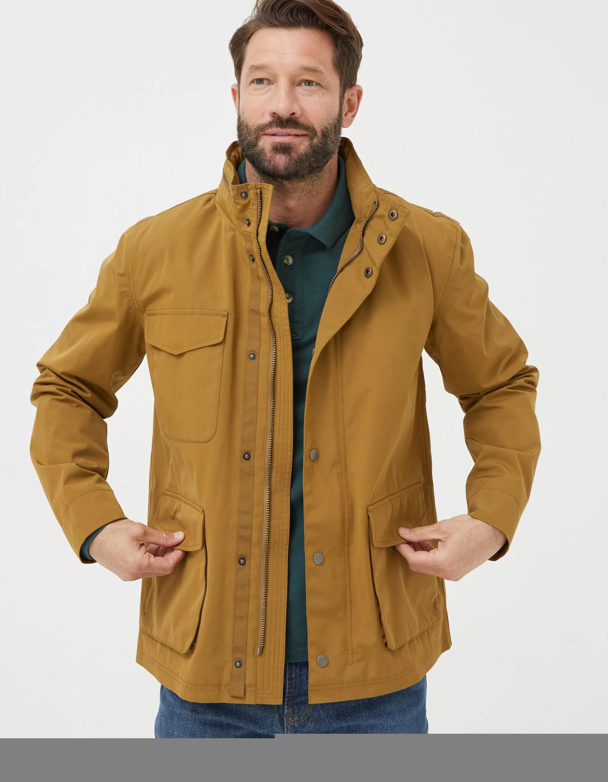 Best Sale FatFace Truro Waterproof Jacket Golden Yellow