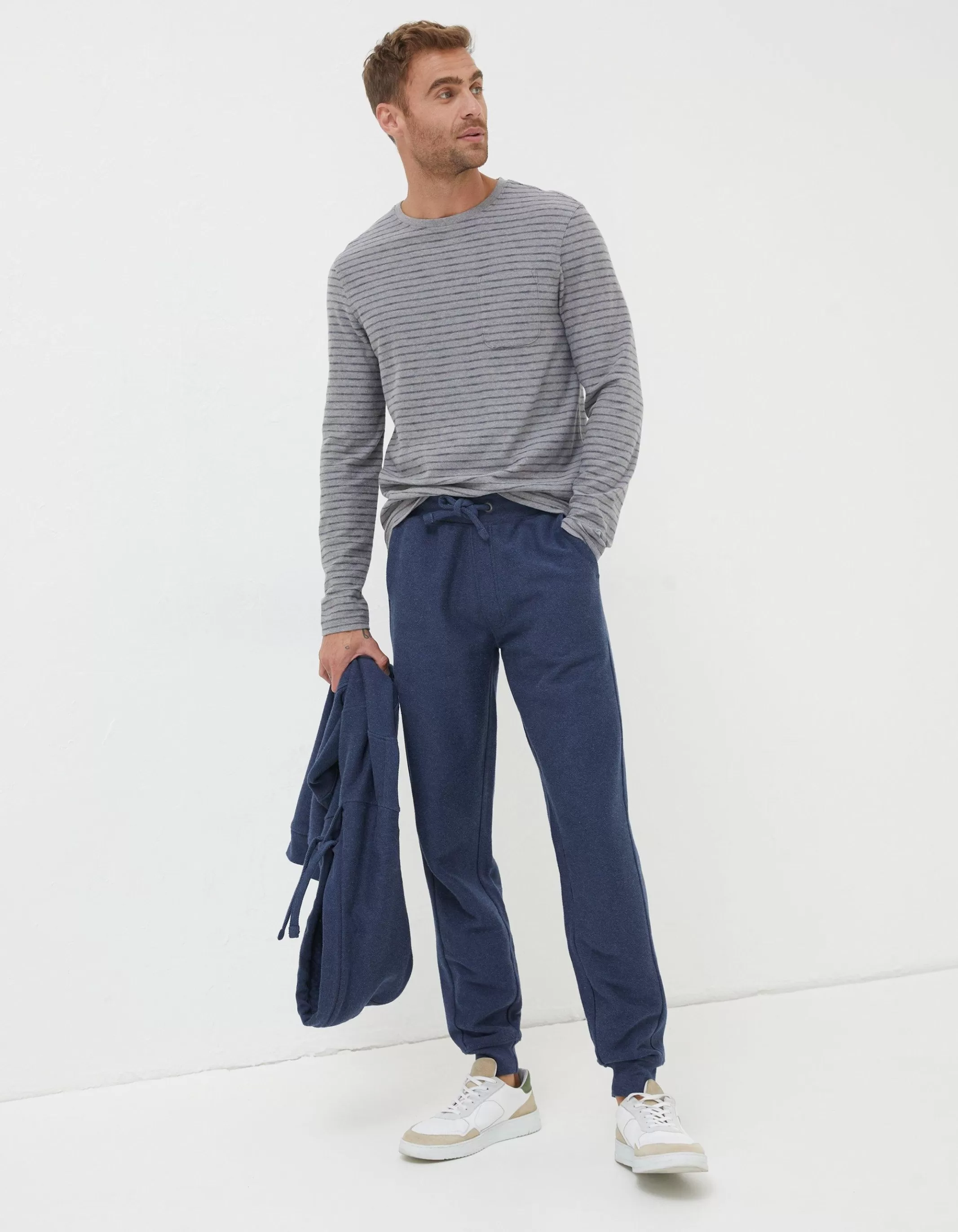 Best Sale FatFace Twill Textured Joggers Navy