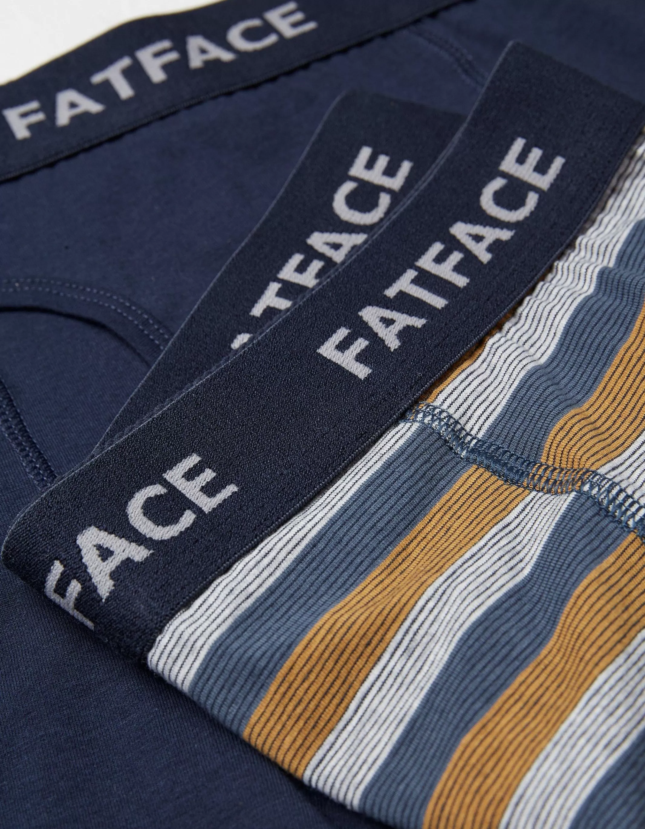 Online FatFace Two Pack Dorset Stripe Boxers Navy