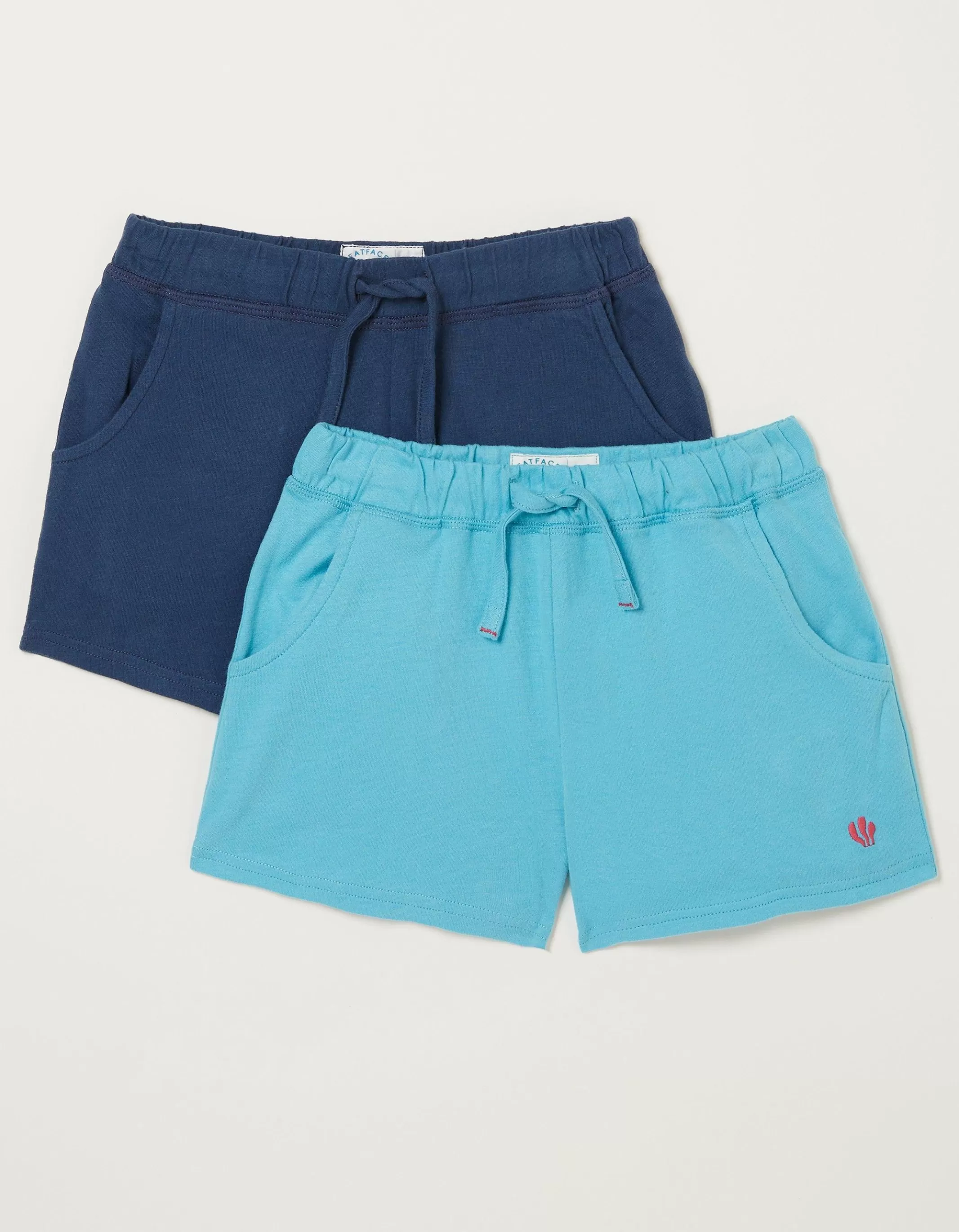 Discount FatFace Two Pack Shorts Aqua Blue