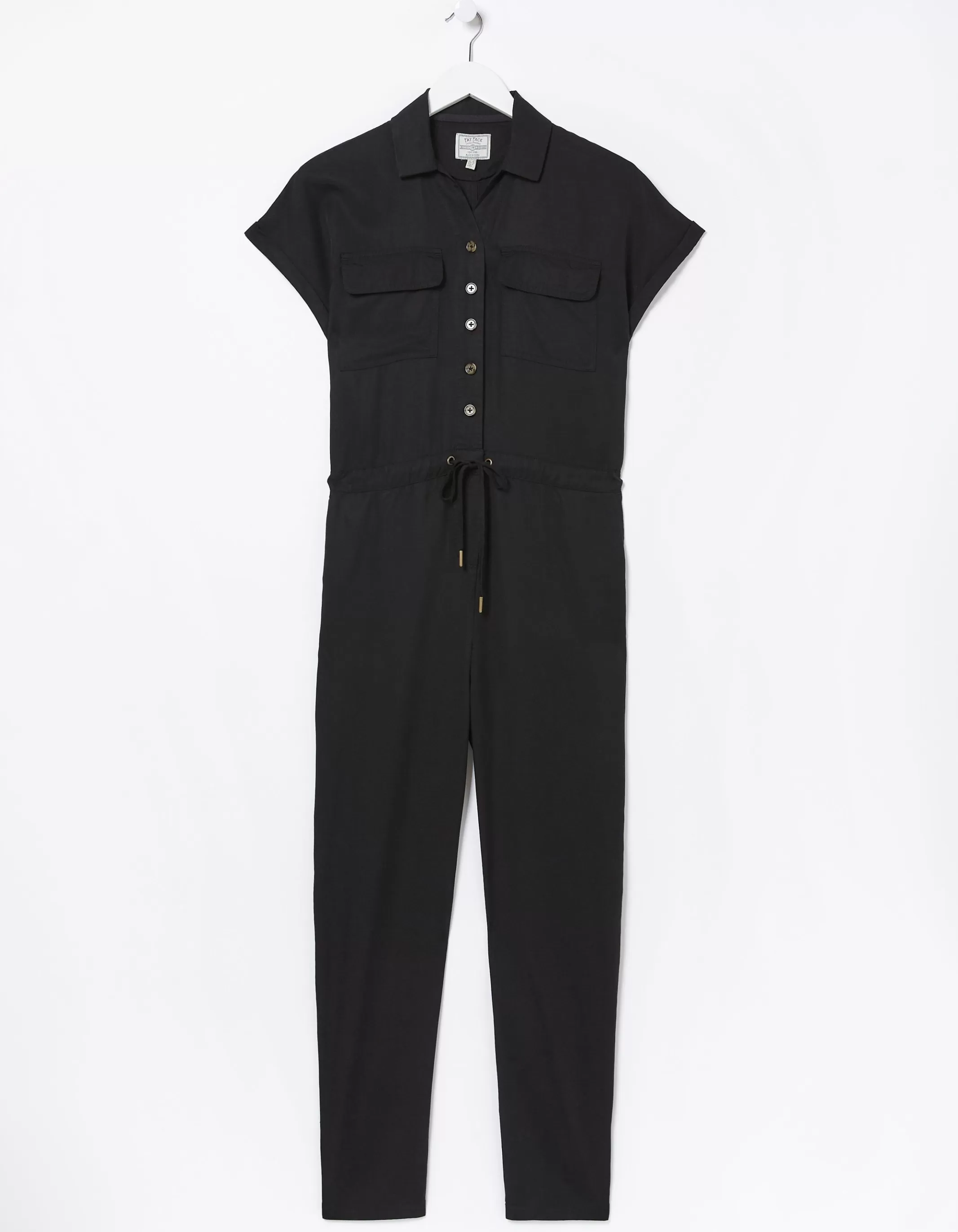 Shop FatFace Una Tencel Utility Jumpsuit Black