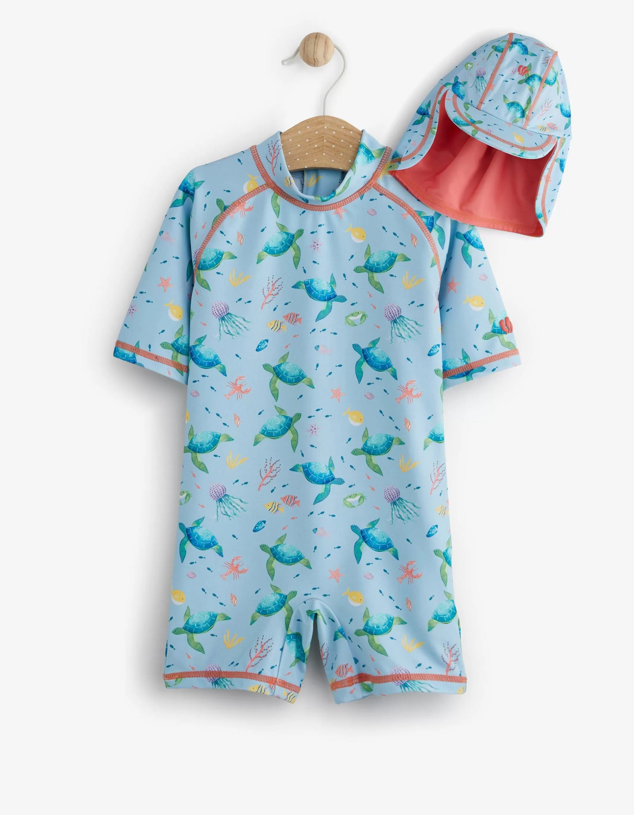 Sale FatFace Under The Sea Sunsafe Swimsuit Set Blue