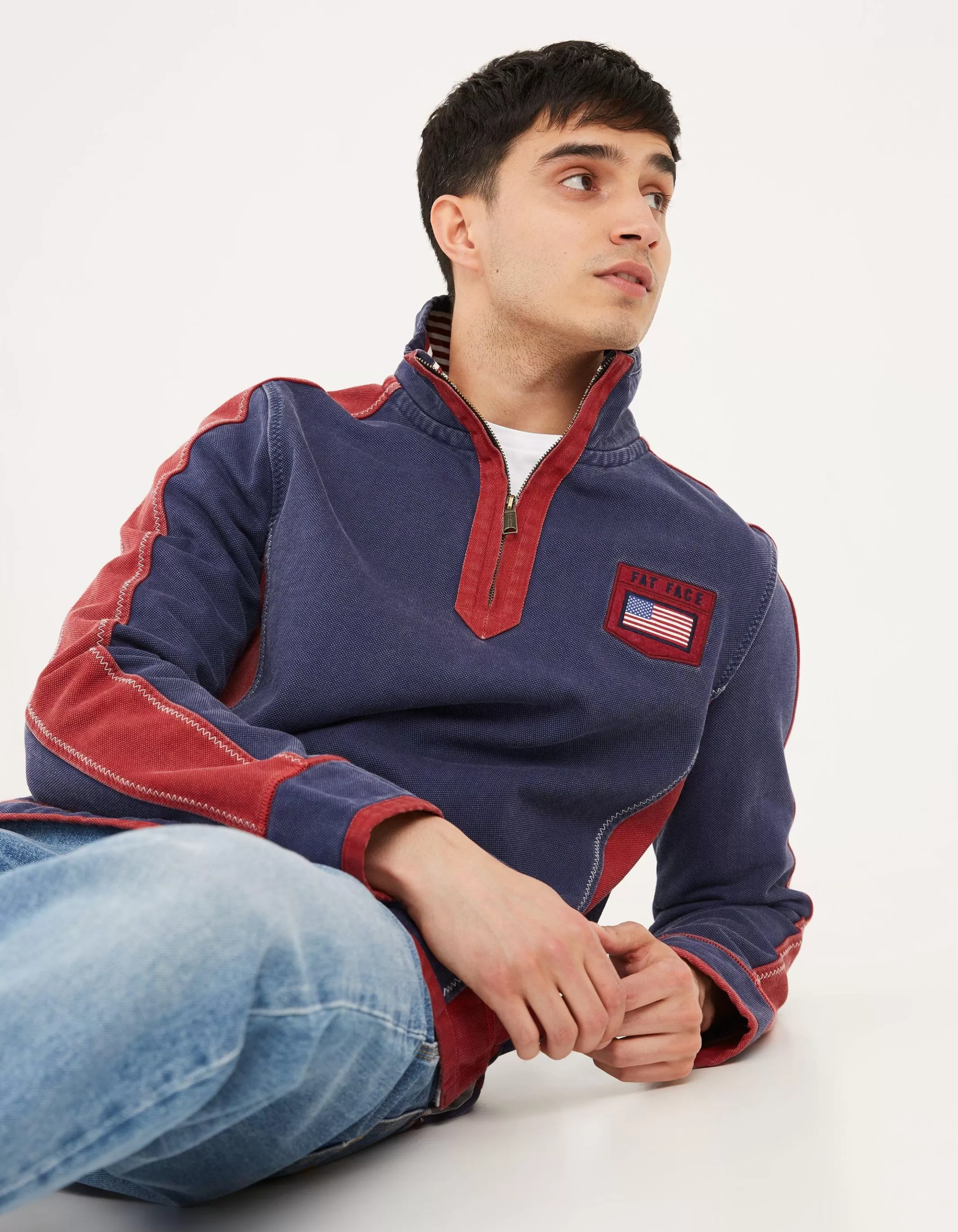 Clearance FatFace Usa Airlie Sweat Navy