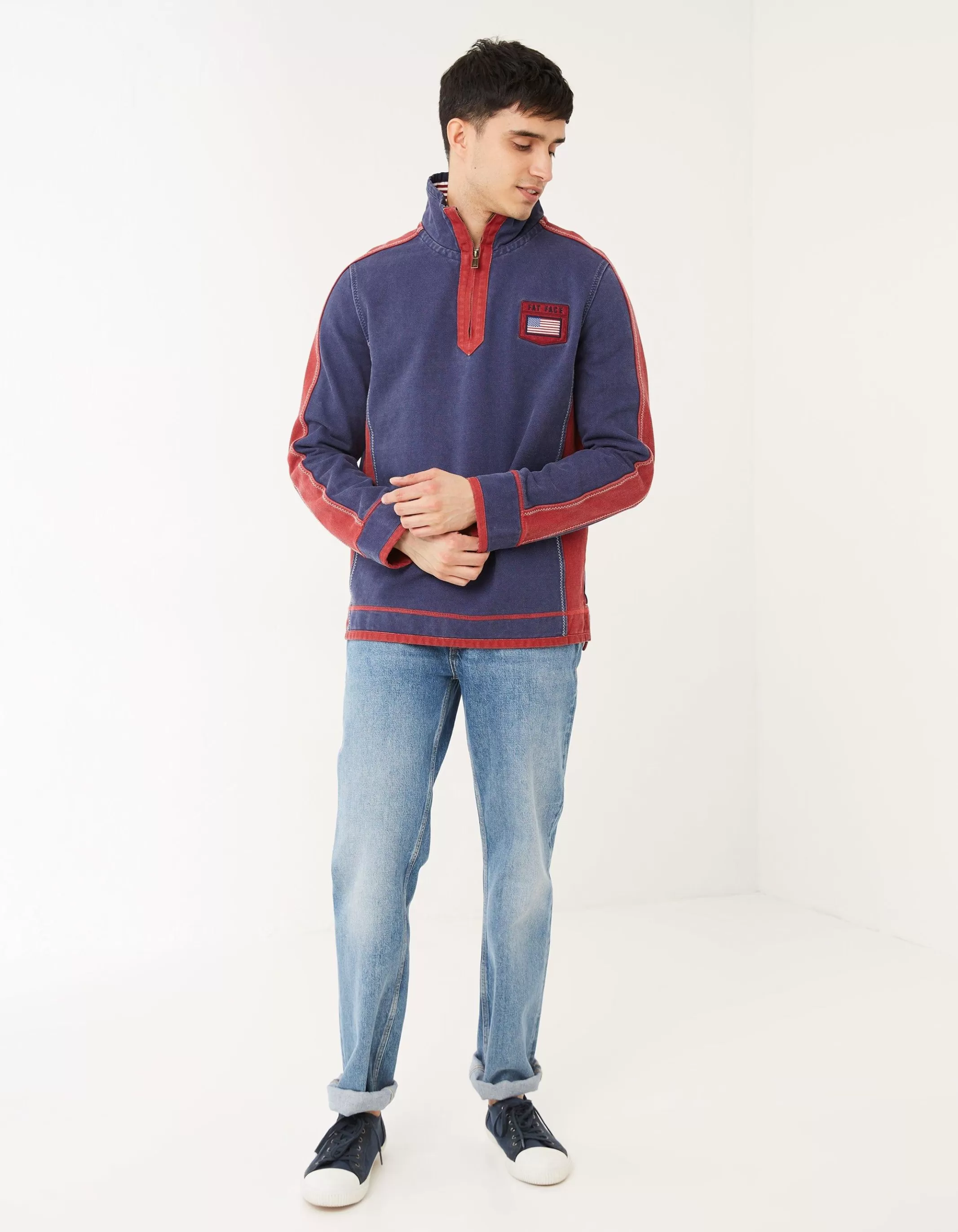 Clearance FatFace Usa Airlie Sweat Navy