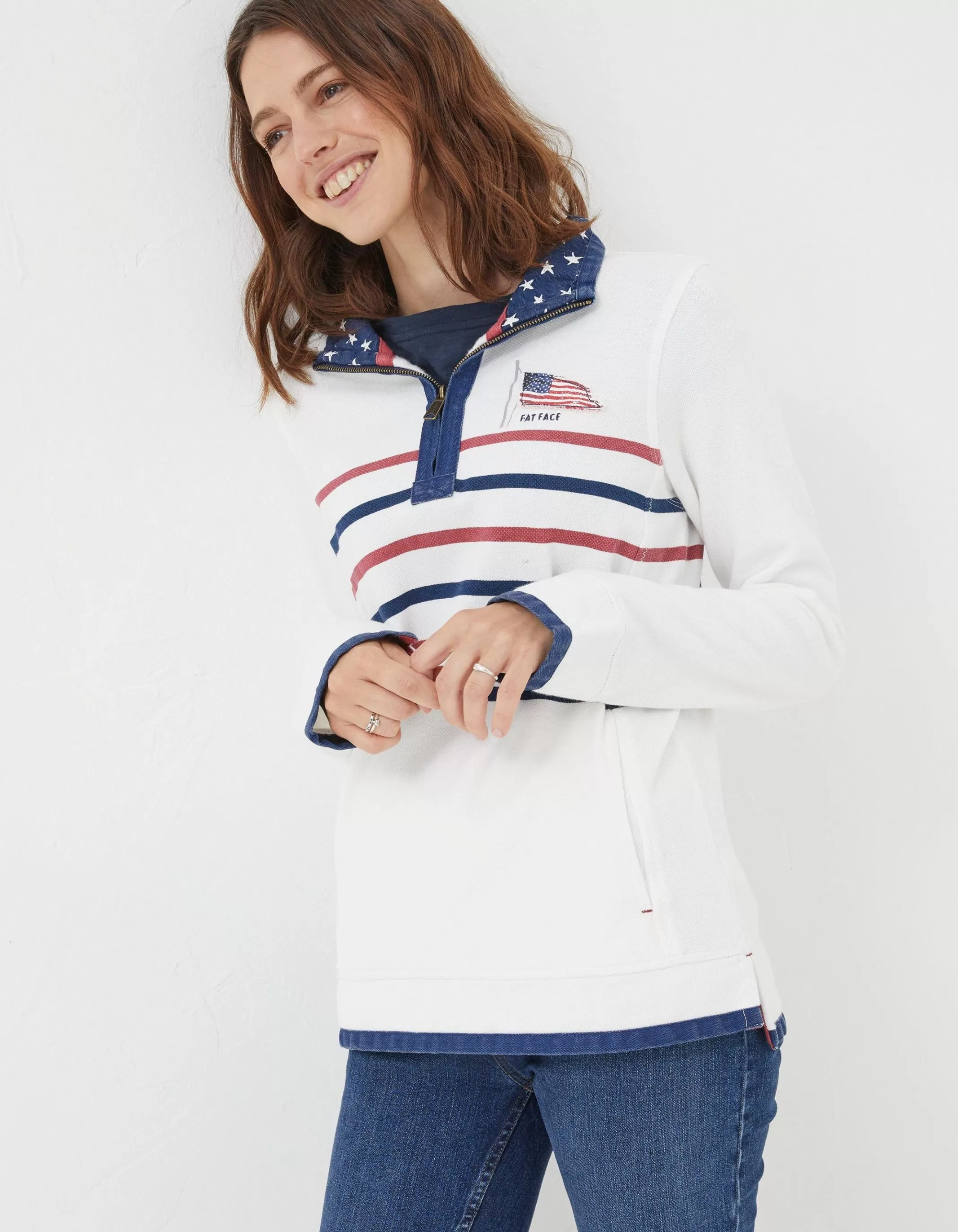 Online FatFace Usa Airlie Sweatshirt Ecru
