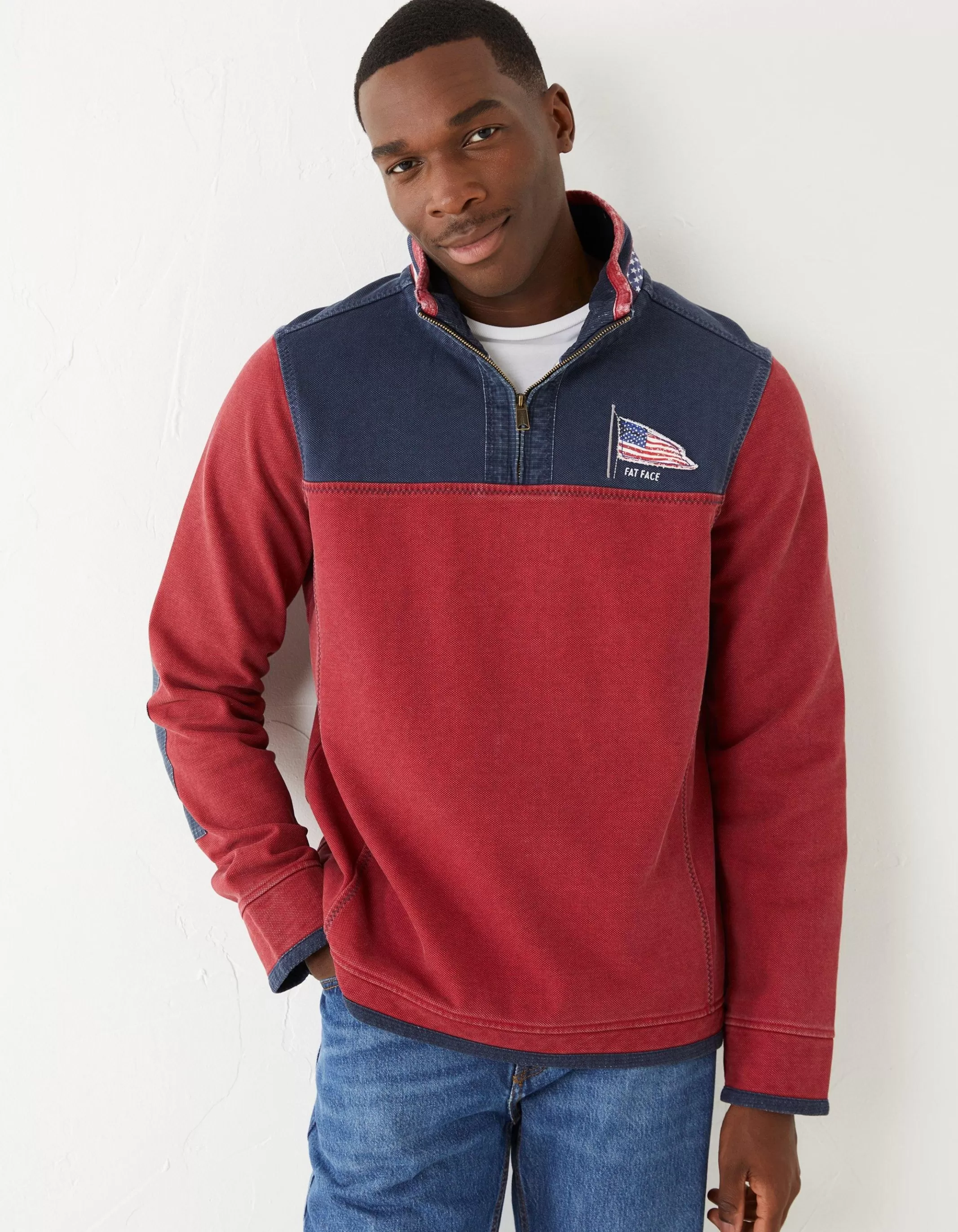 Best Sale FatFace Usa Airlie Yoke Sweatshirt Red