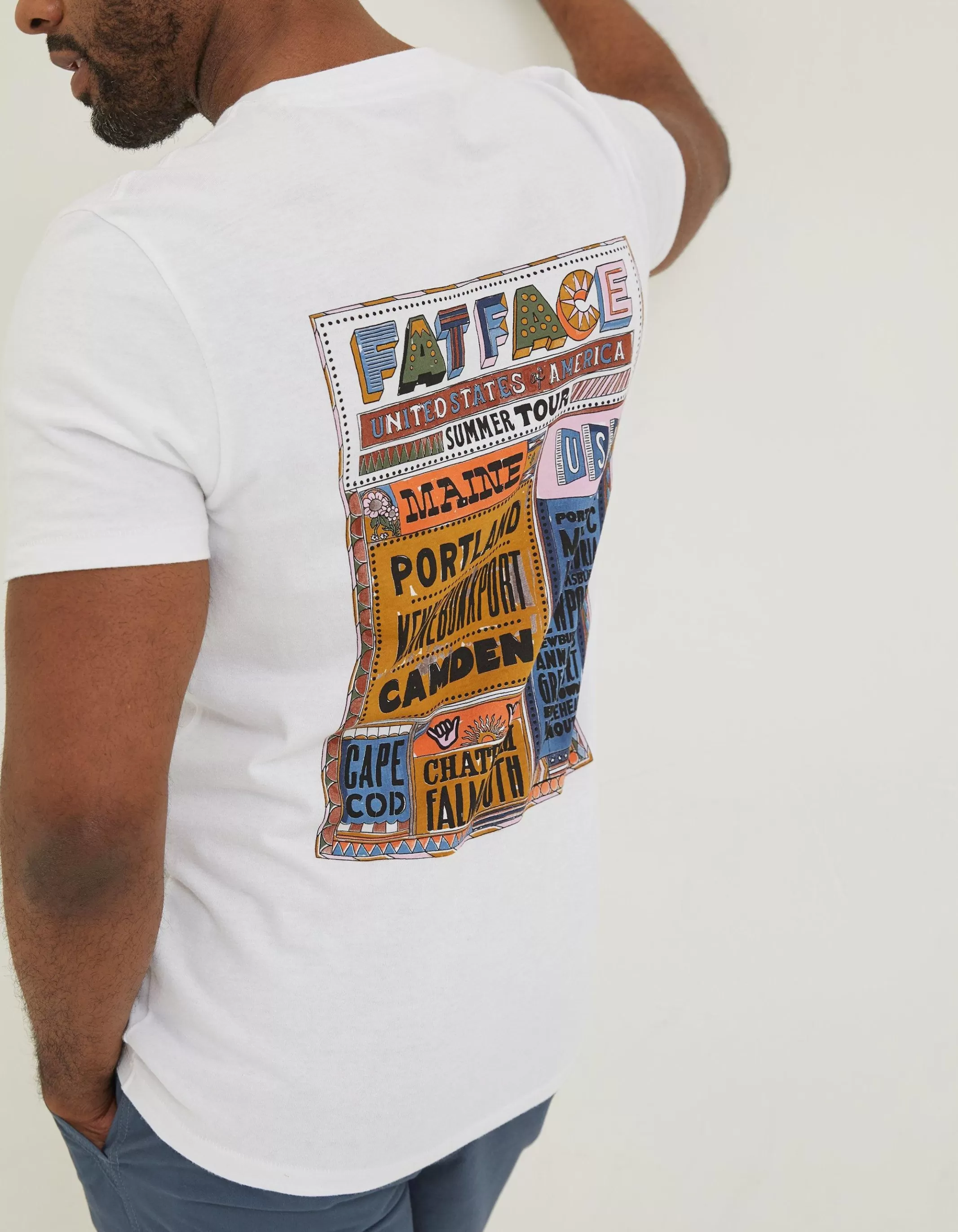 Best FatFace Usa Festival T-Shirt White