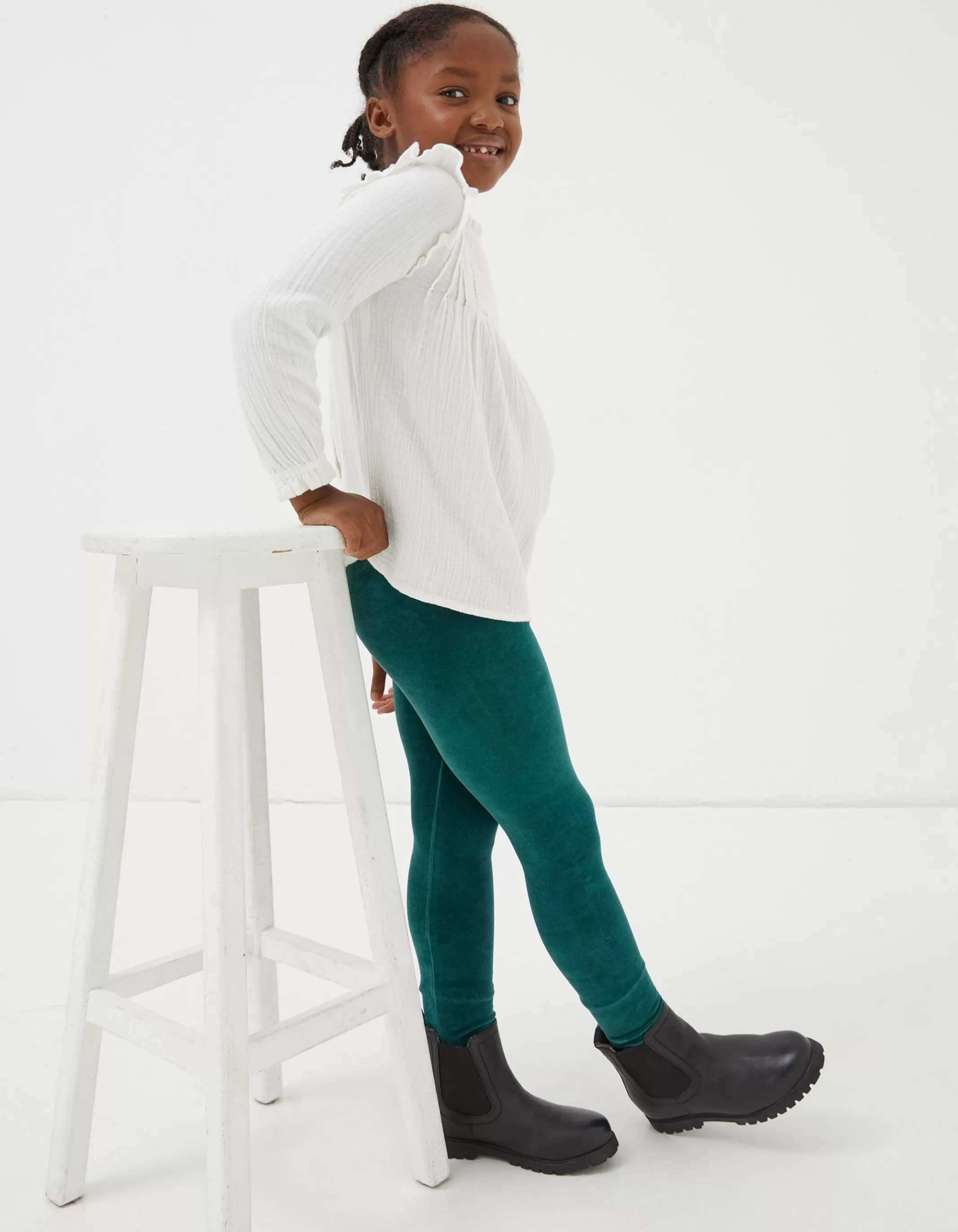Discount FatFace Velvet Legging Green