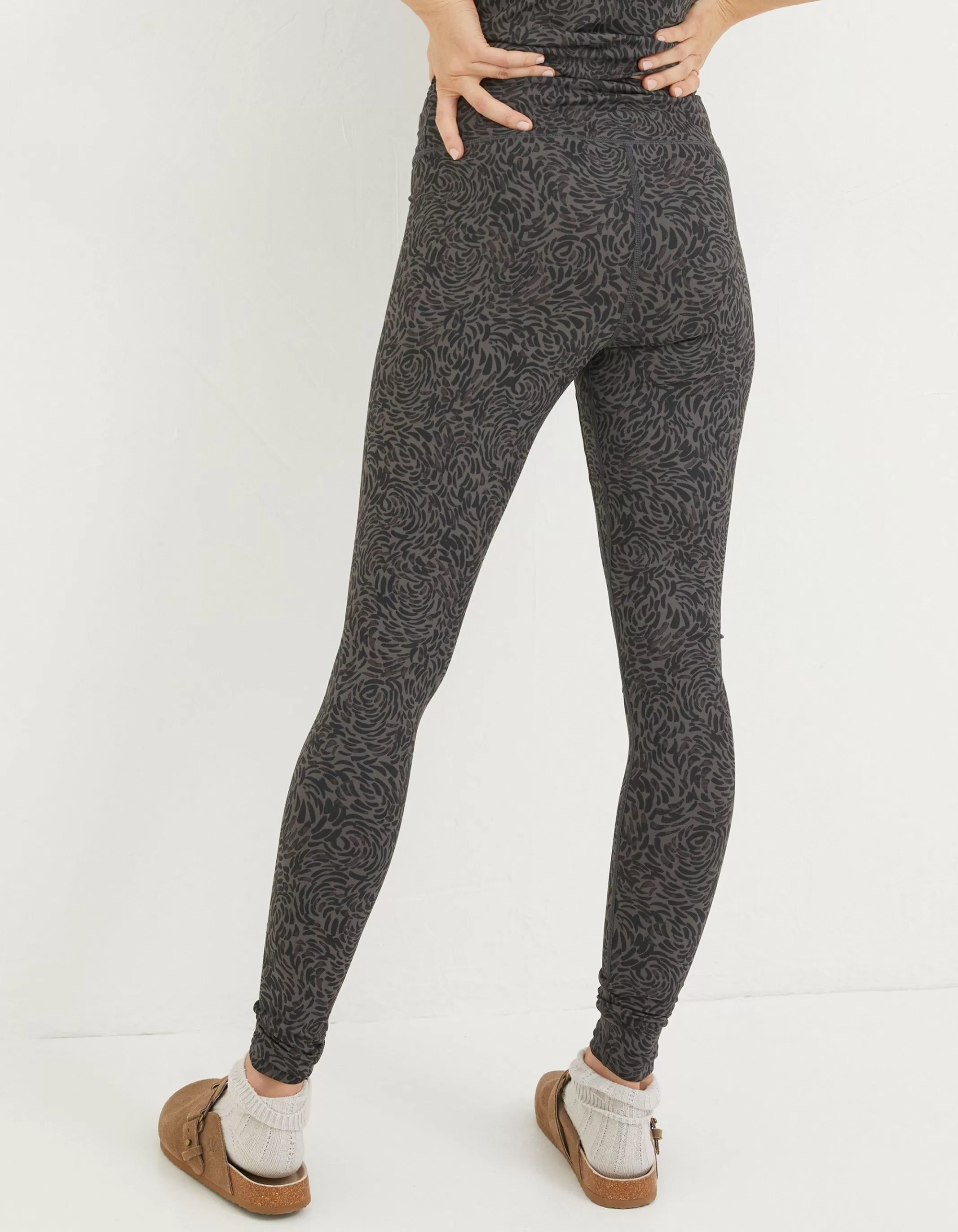 Best FatFace Venus Print Leggings Charcoal Grey