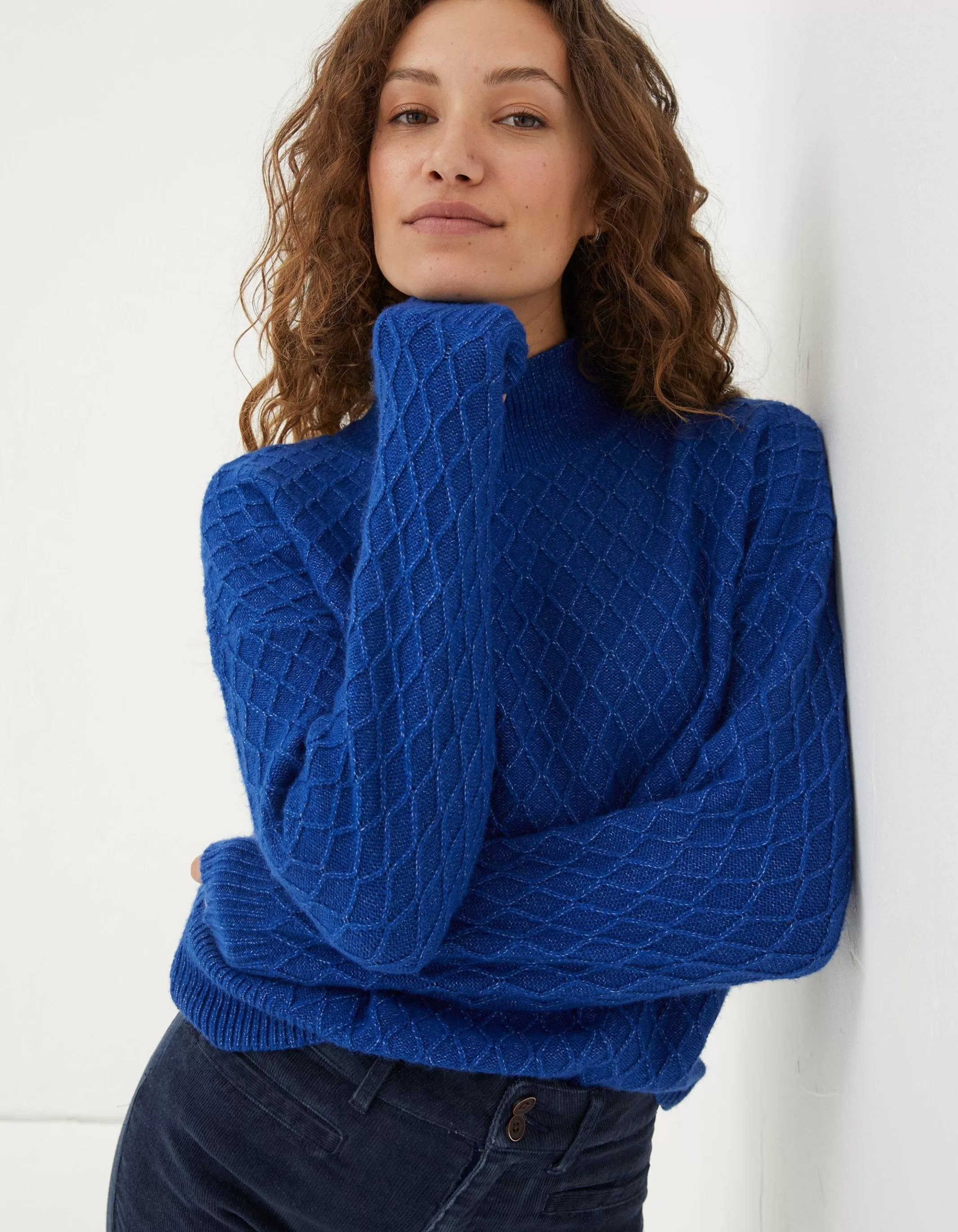 New FatFace Vicki Jumper Cobalt Blue