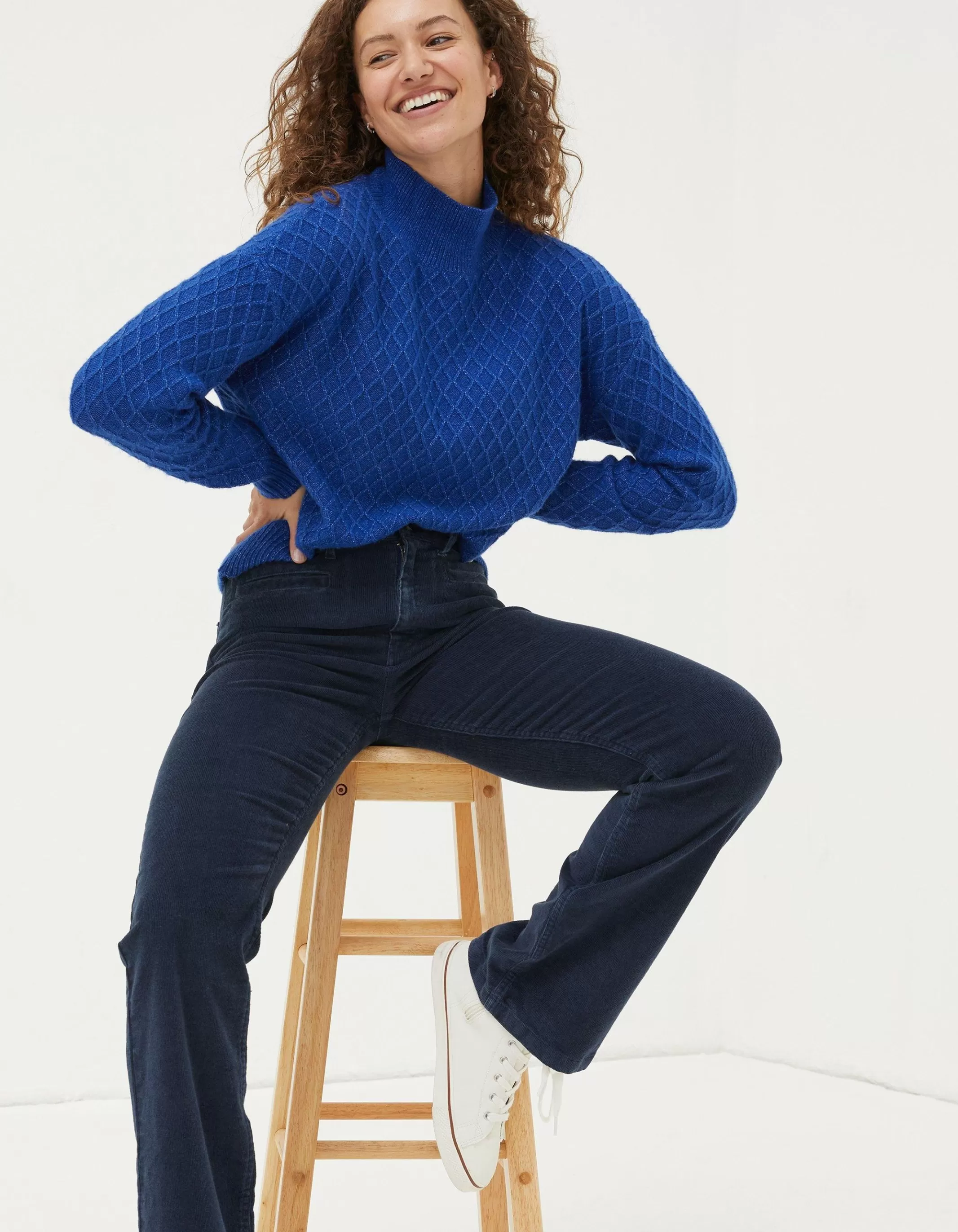 New FatFace Vicki Jumper Cobalt Blue