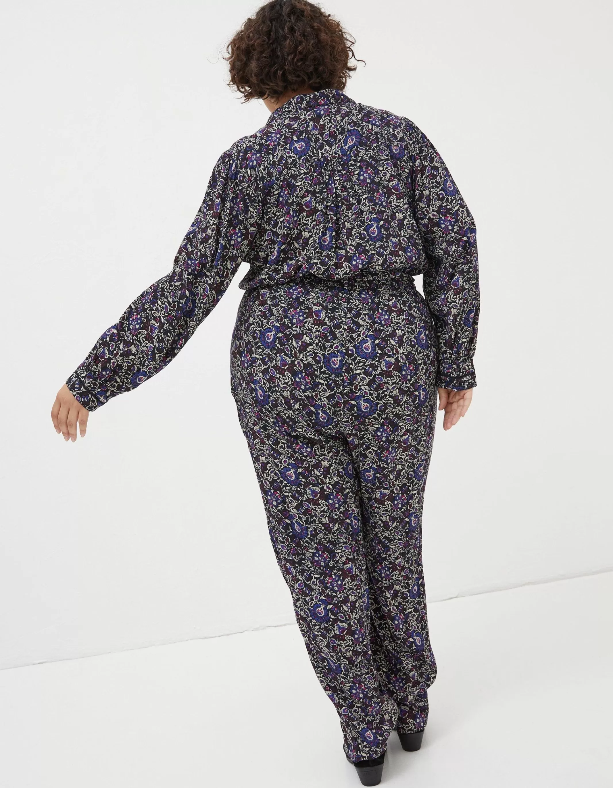 Cheap FatFace Vinnie Floral Jumpsuit Black