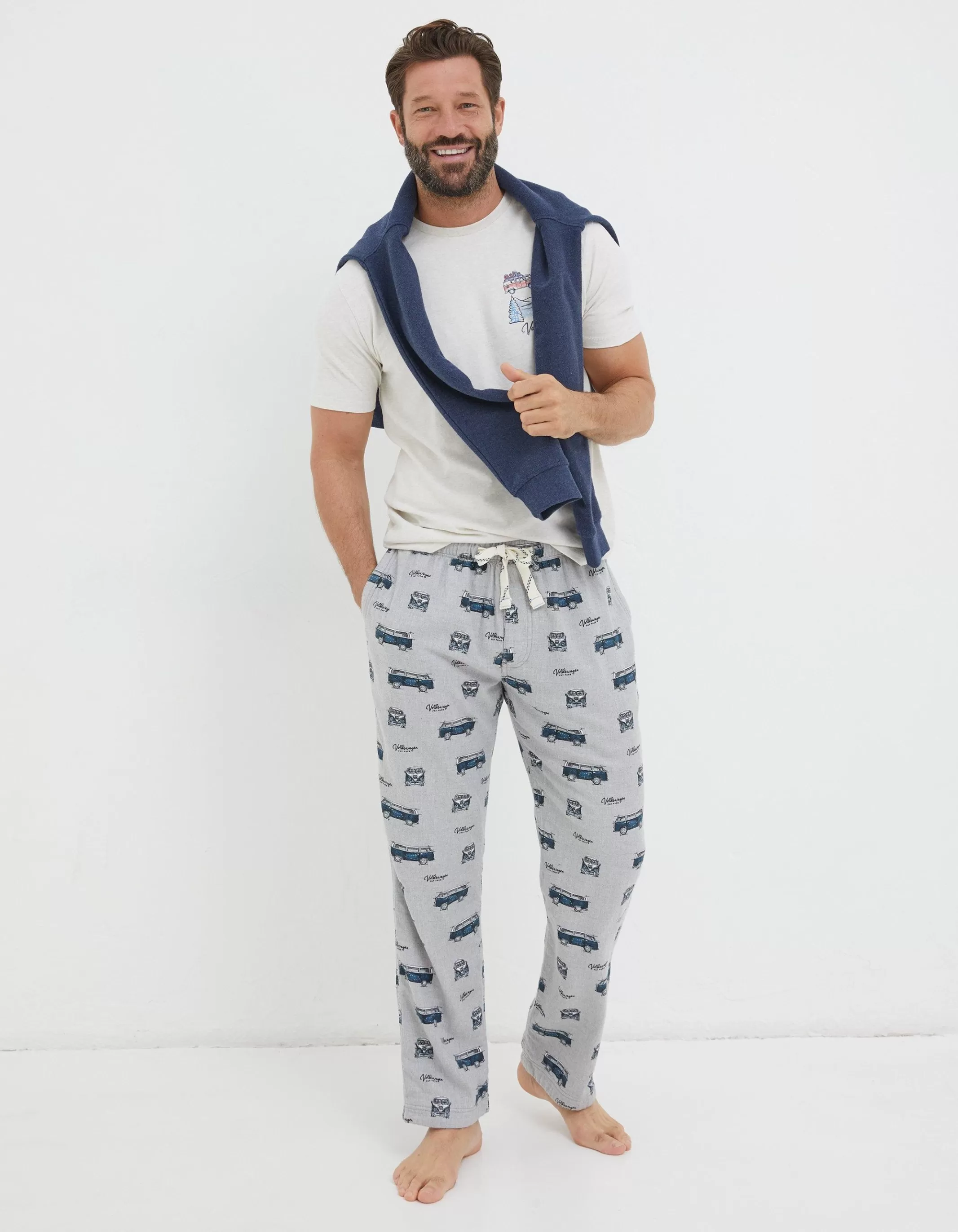 Cheap FatFace Vw Printed Pyjama Bottoms Grey Marl