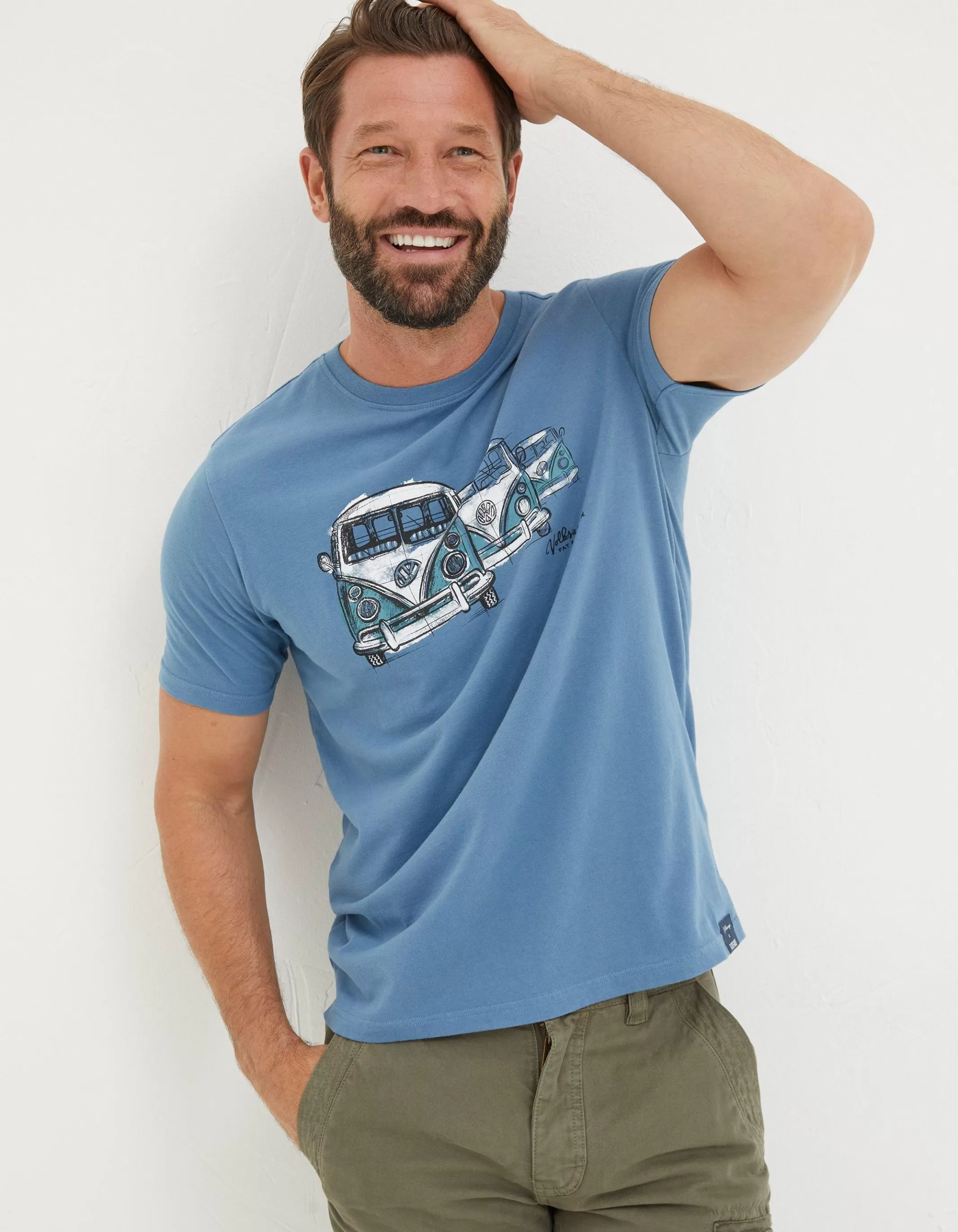 Store FatFace Vw Sketch T-Shirt Light Blue