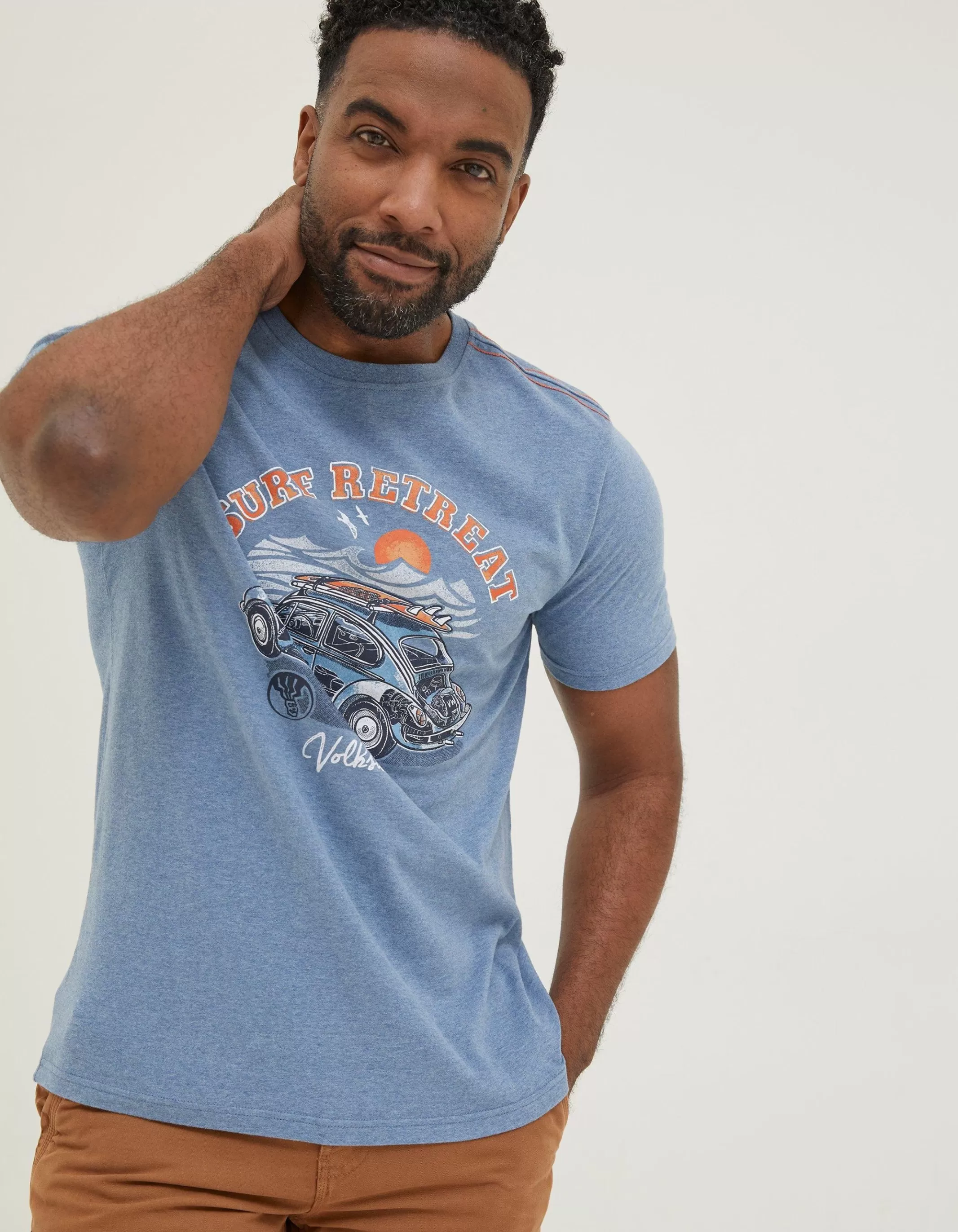 Sale FatFace Vw Summer Starts T-Shirt Light Blue