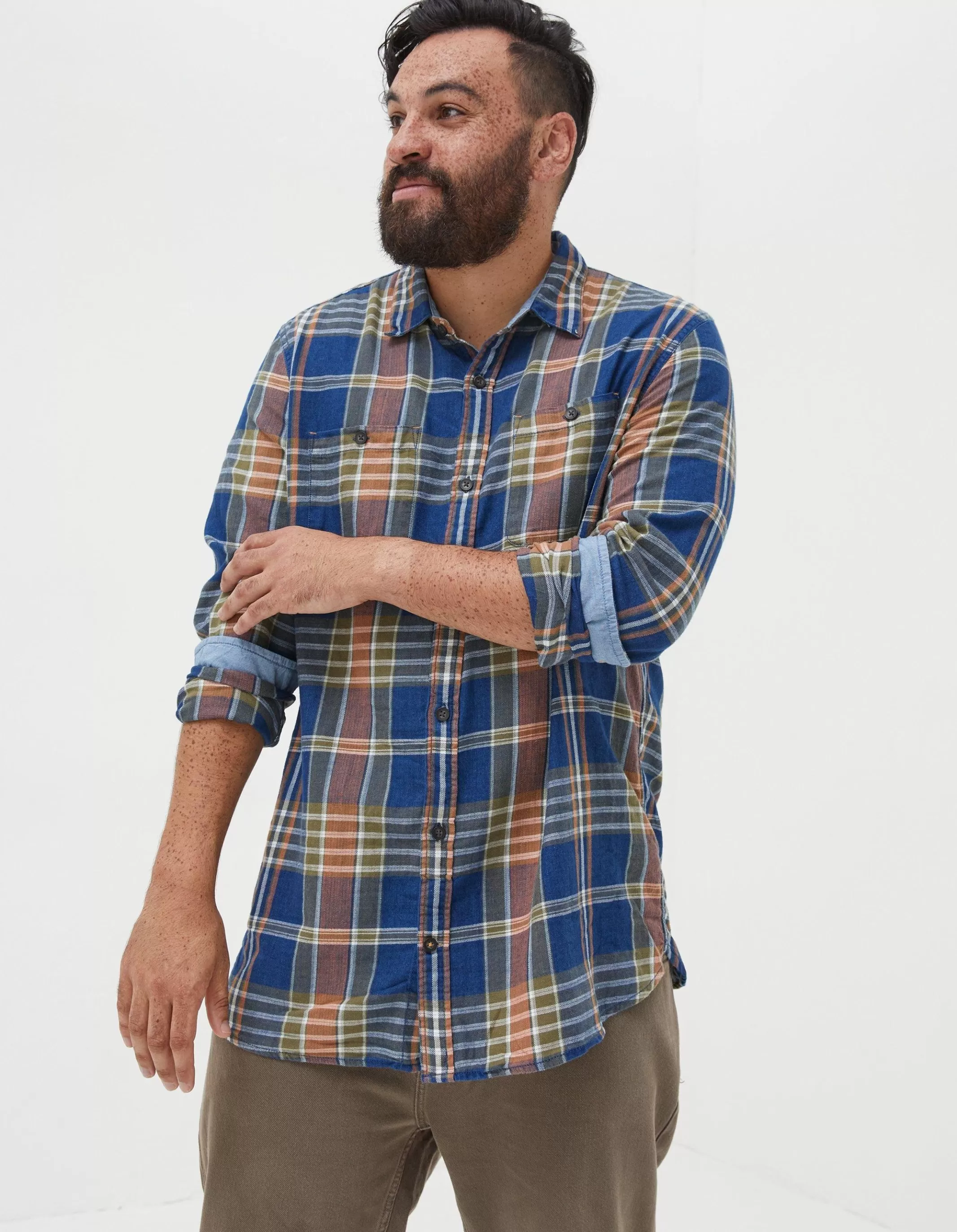 Store FatFace Waddon Indigo Check Shirt Navy
