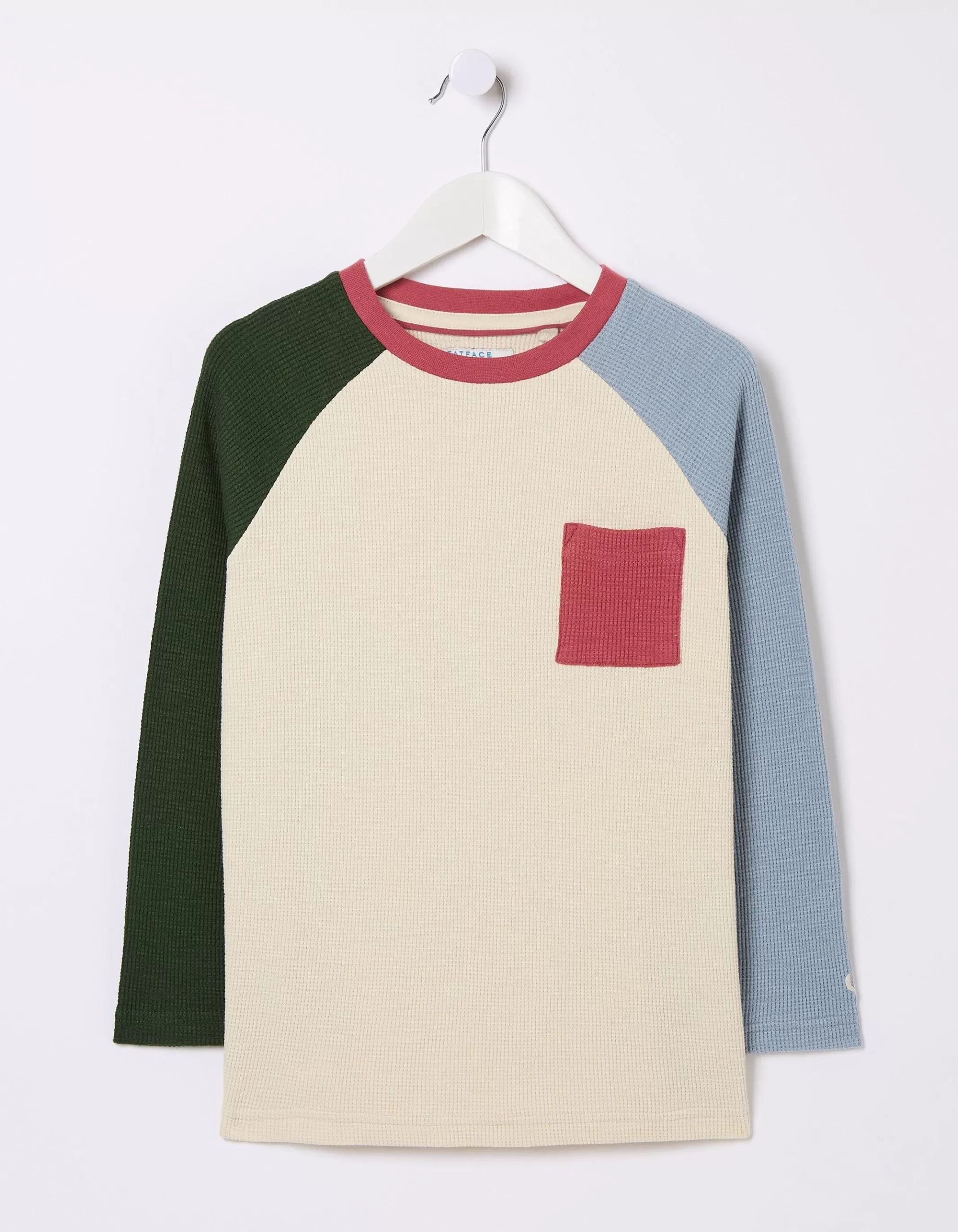 Best FatFace Waffle Jersey Raglan T-Shirt Oatmeal