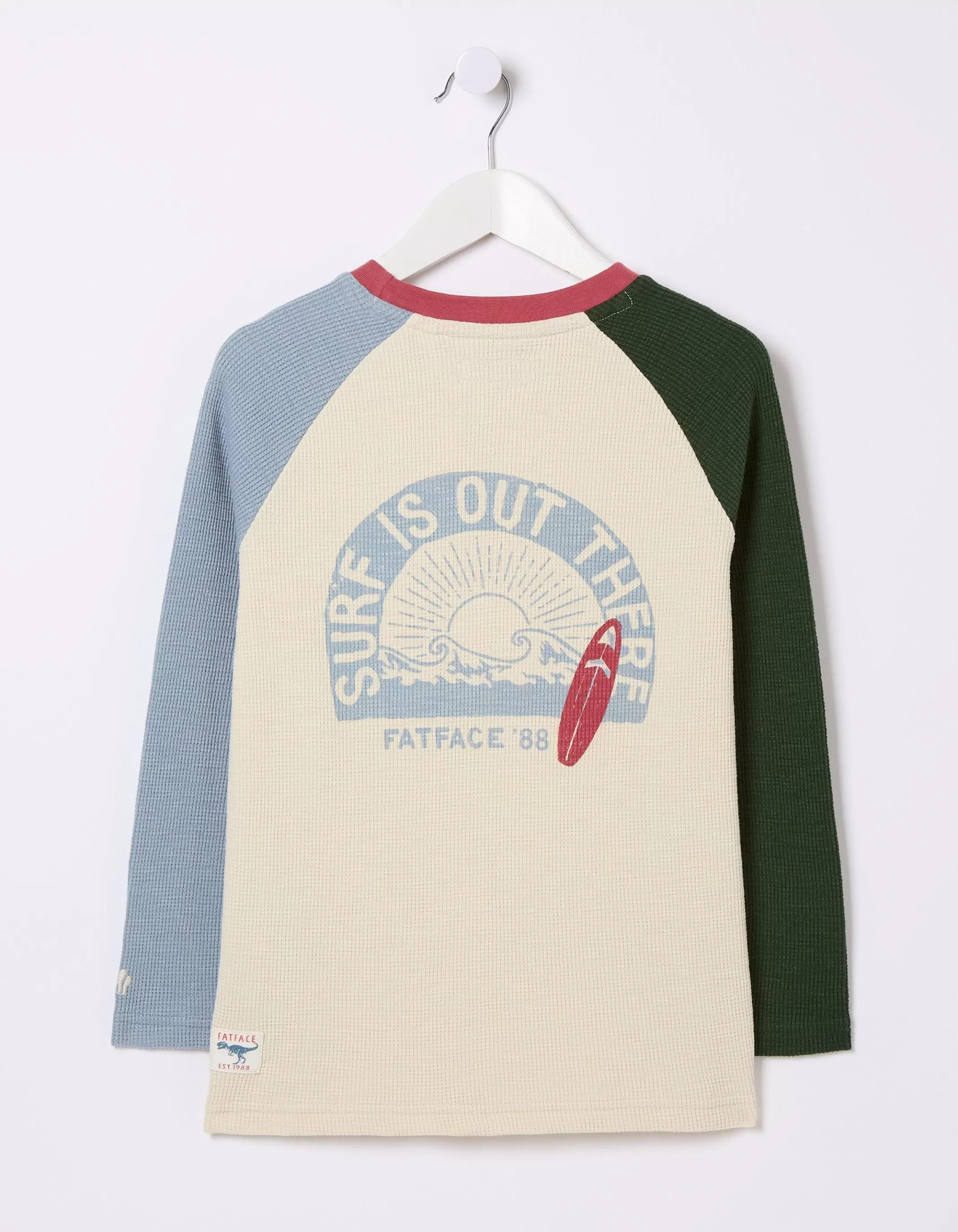 Best FatFace Waffle Jersey Raglan T-Shirt Oatmeal