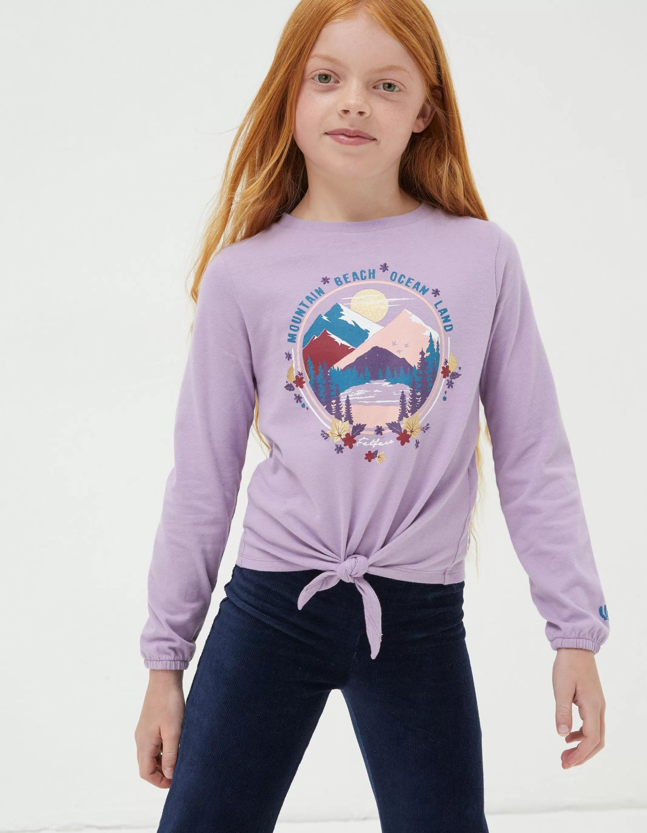 Best FatFace Waist Tie Long Sleeve T-Shirt Lilac