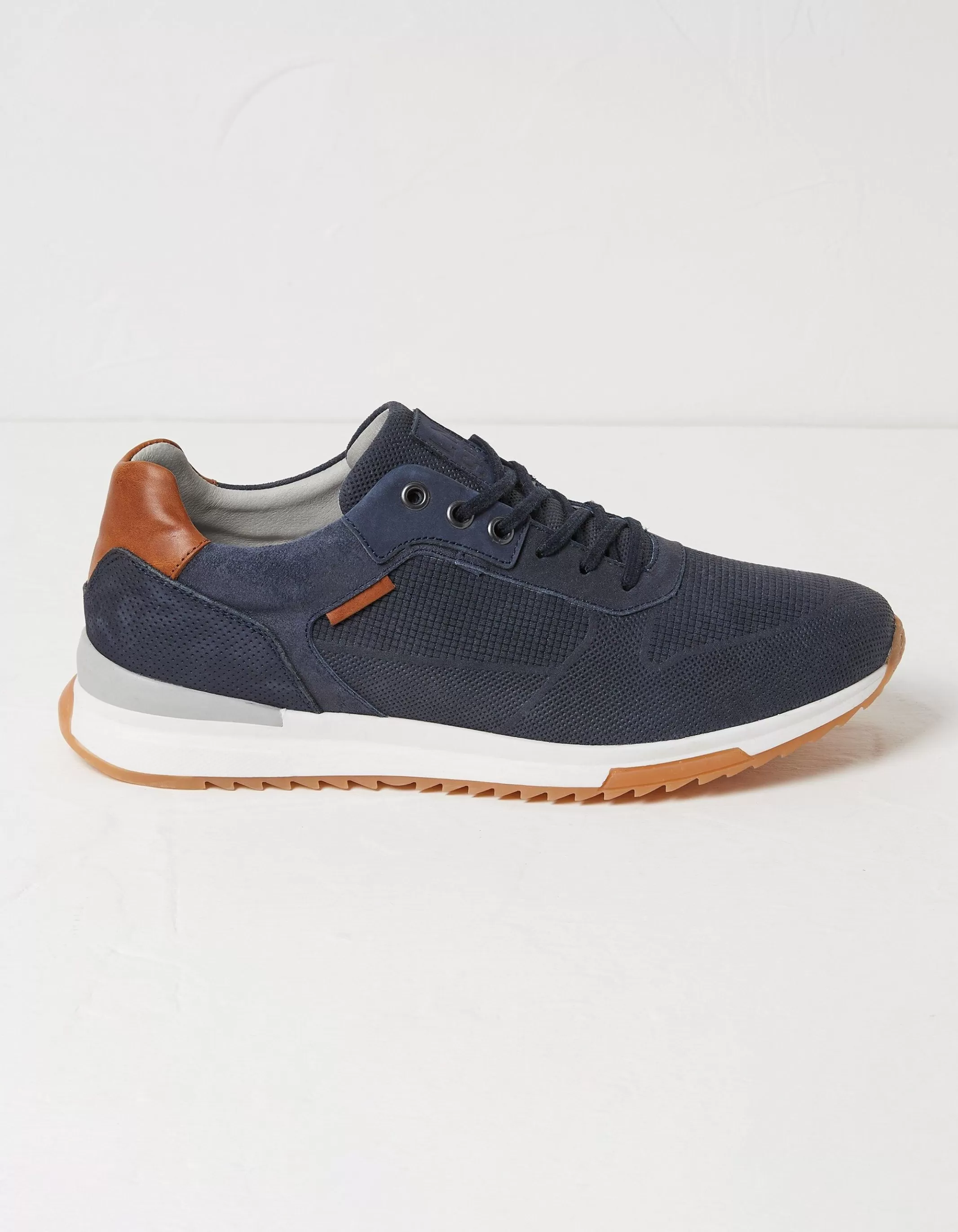 Online FatFace Wells Leather Trainers Navy