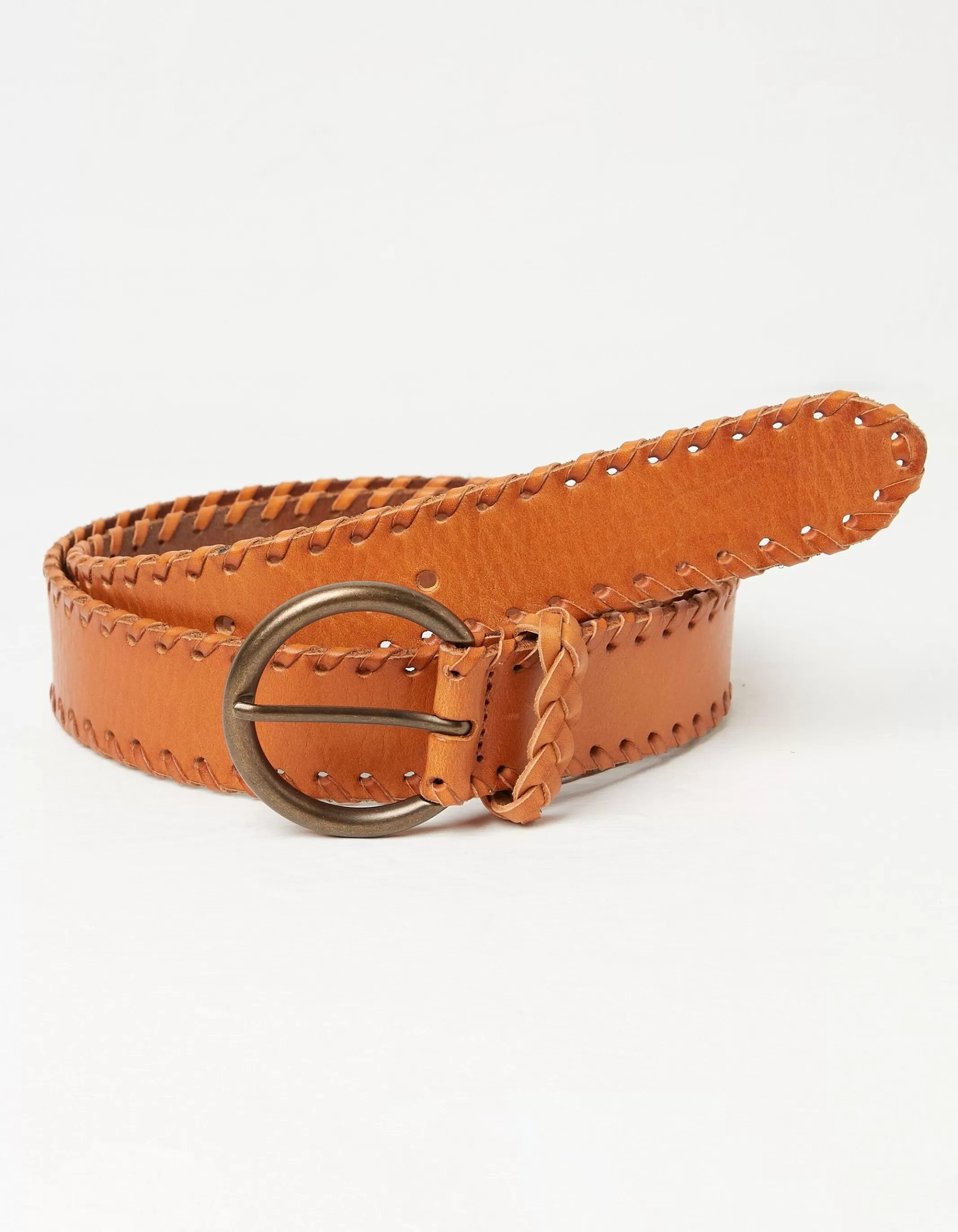 Sale FatFace Whipstitch Western Belt Tan
