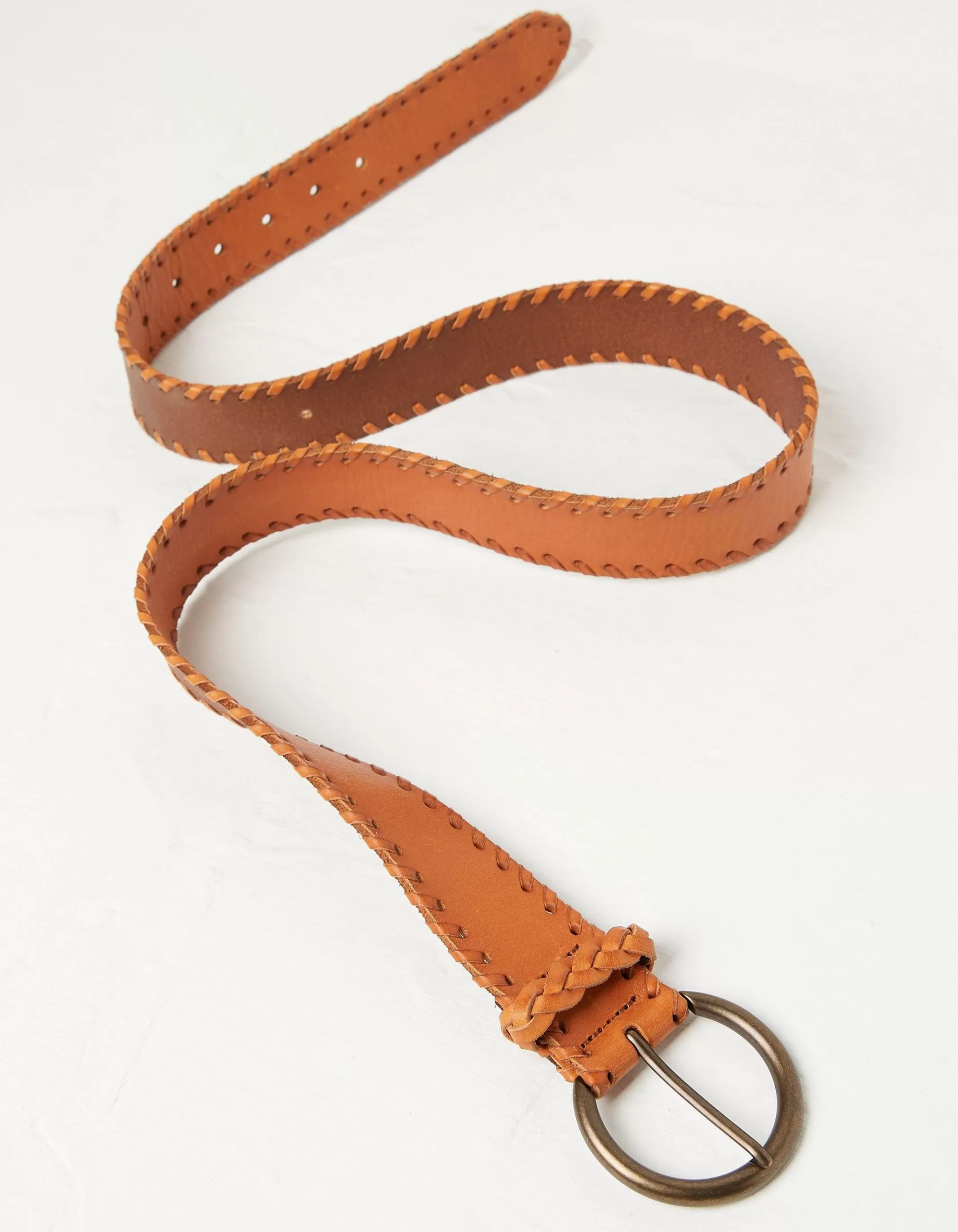 Sale FatFace Whipstitch Western Belt Tan