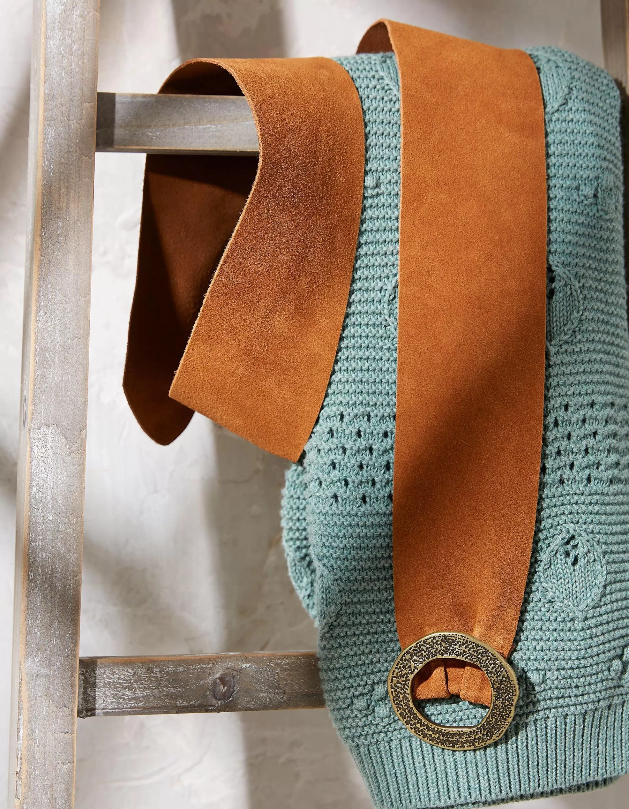 Fashion FatFace Wide Suede Buckle Tan