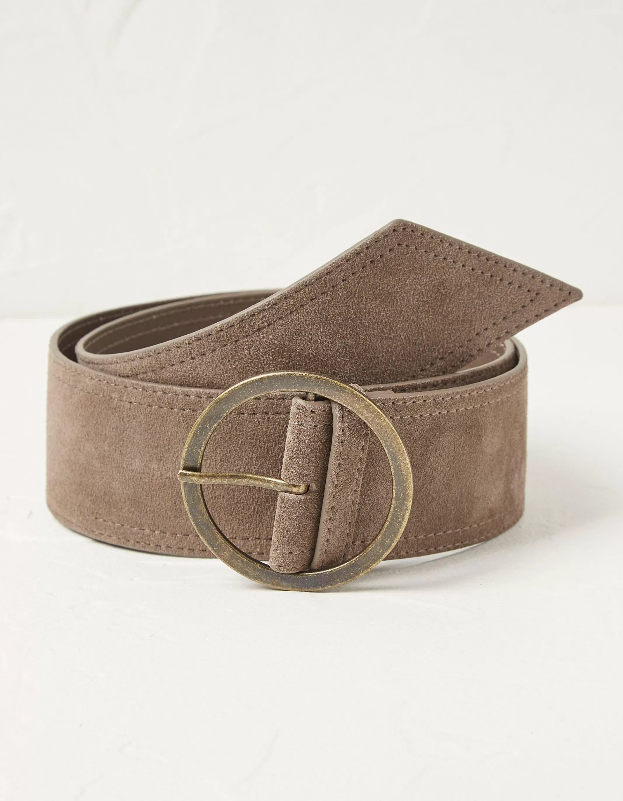Store FatFace Wide Suede Waist Belt Light Stone
