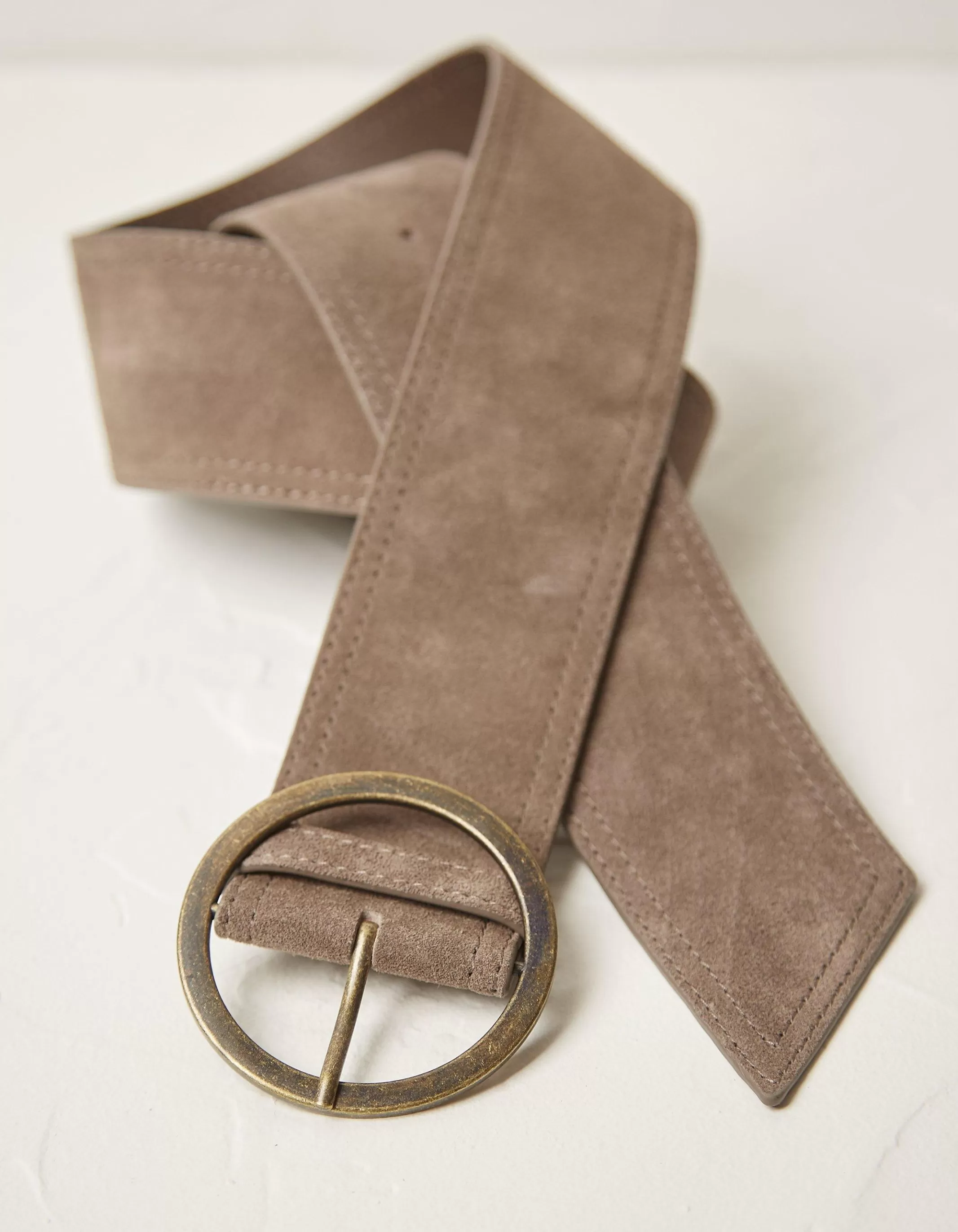 Store FatFace Wide Suede Waist Belt Light Stone