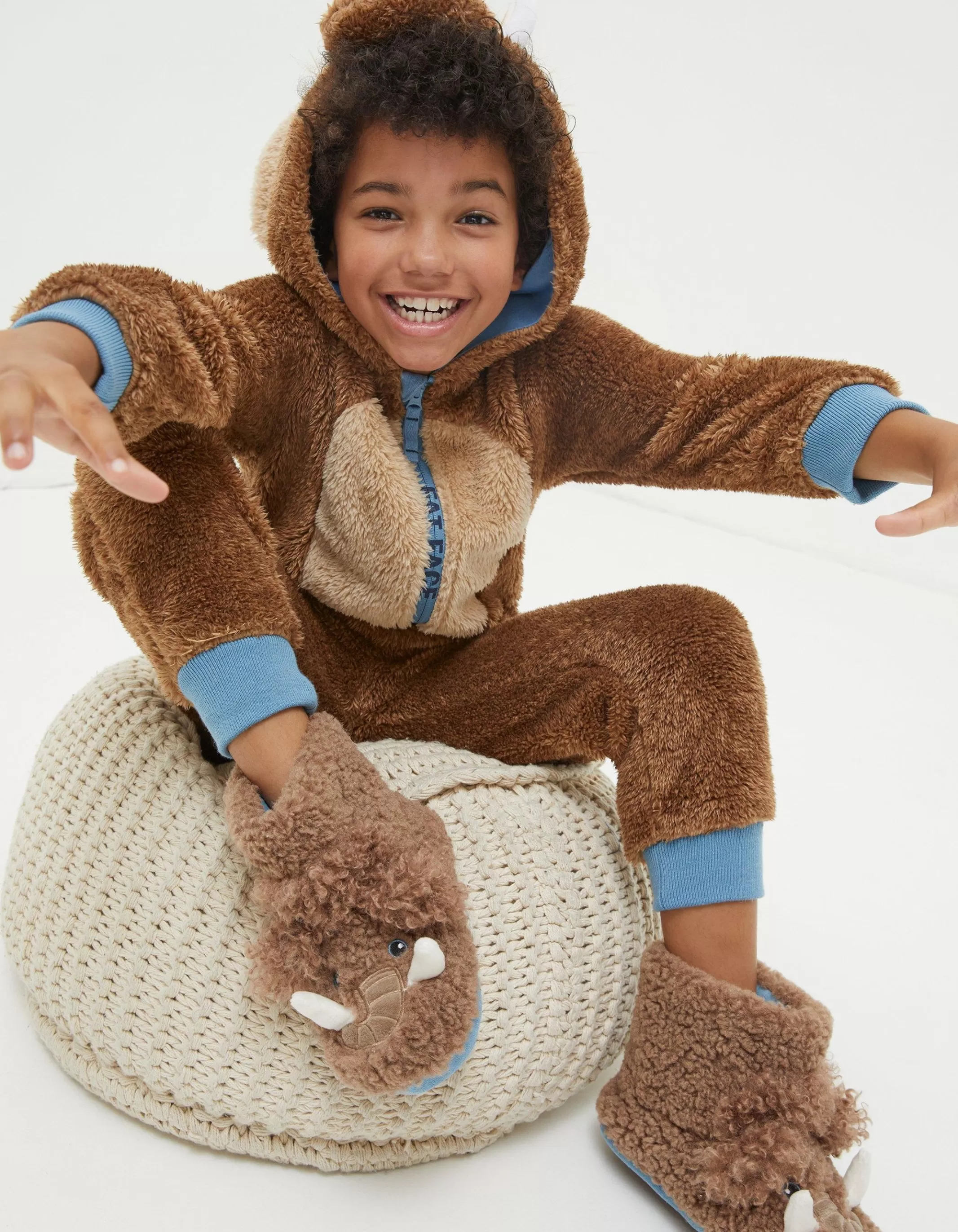 New FatFace Wilfred Mammoth Onesie Brown Marl