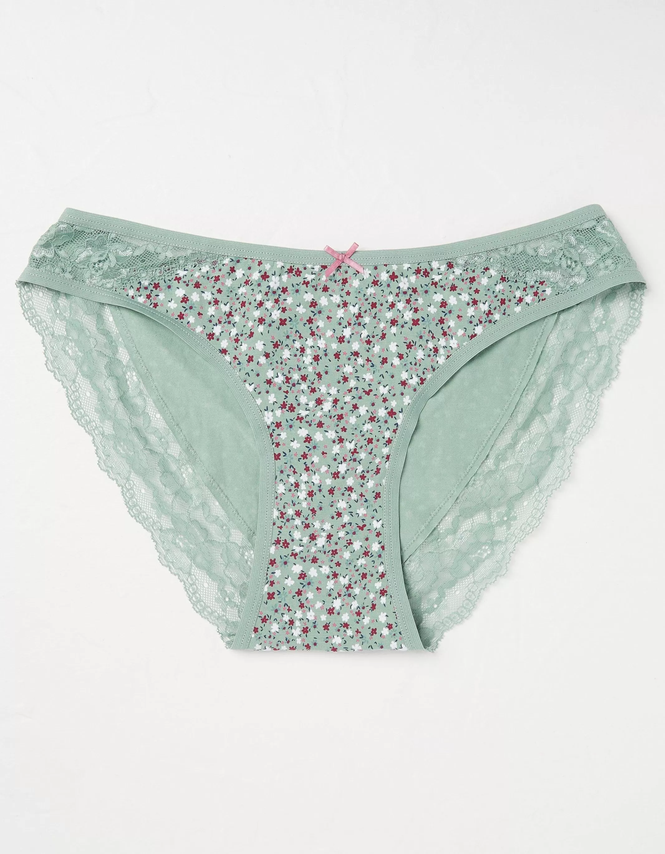 Cheap FatFace Willow Floral High Leg Knickers Green Haze